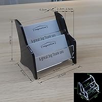 Vista 2 de Enyuwlcm Acrílico 2 niveles titular de la tarjeta de visita exhibición para escritorio elegante soporte de tarjeta de visita para el contador