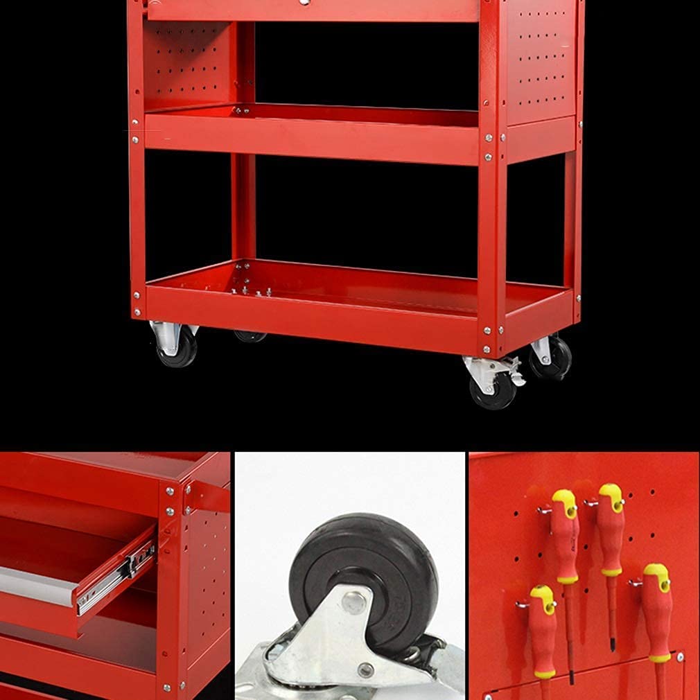Carrito de Almacenamiento Multifuncional, Bandeja de Servicio Carritos Carrito de Herramientas Organizador Ensamblado Multifunción de 3 Nicarrito Grueso, con Rodamiento Carros de Almacenamiento