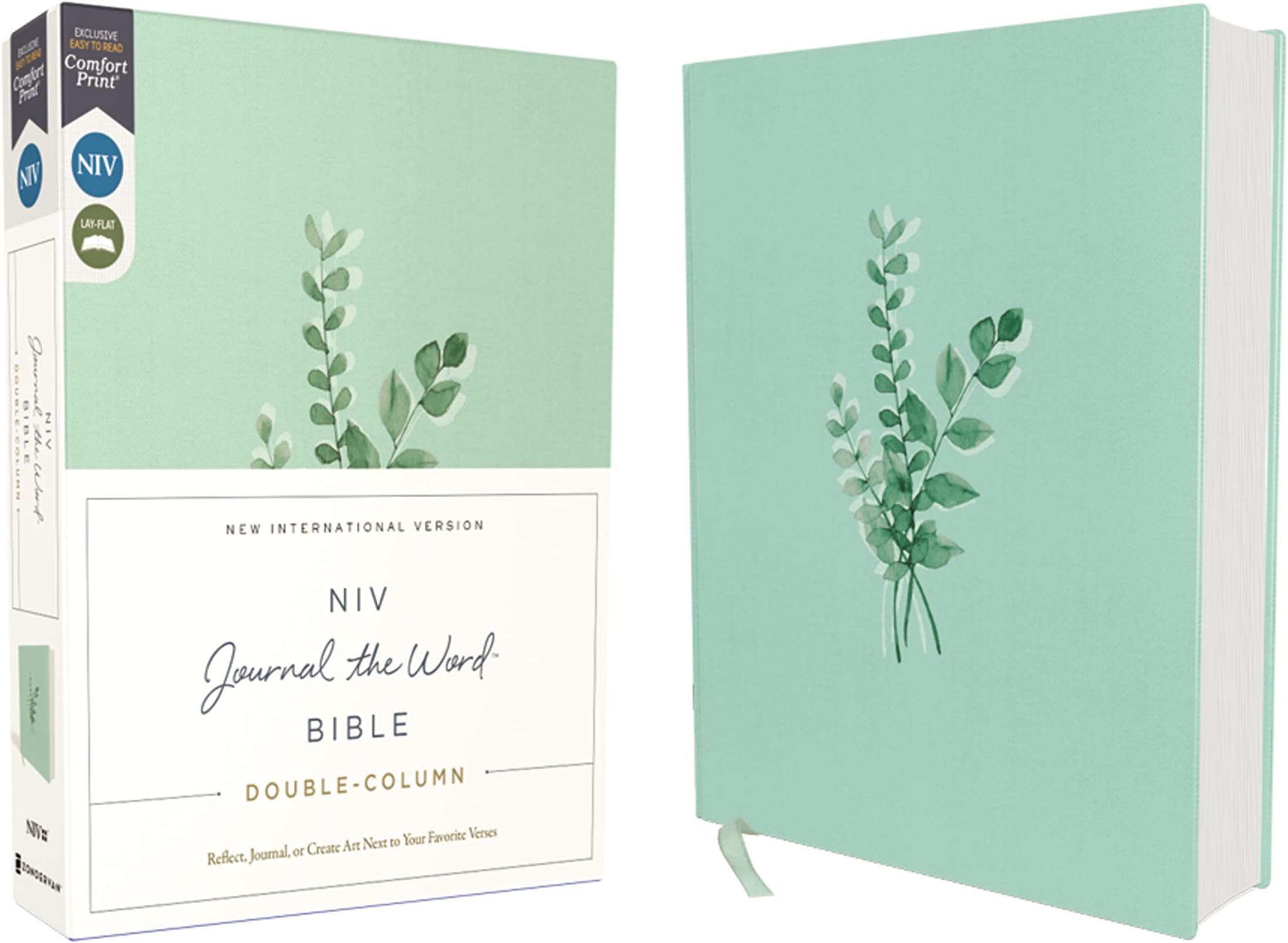NIV, Journal the Word Bible (Perfect for Note-Taking), Double-Column, Cloth over Board, Teal, Red Letter, Comfort Print: Reflect, Take Notes, or Create Art Next to Your Favorite Verses