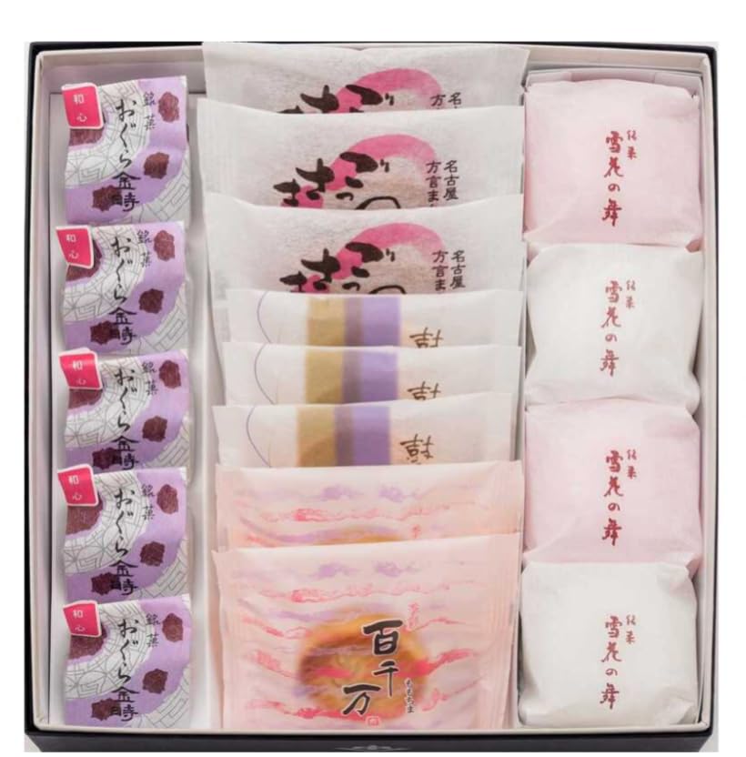 Amazon.co.jp: 【美濃忠】銘菓詰合せ MA17 (雪花の舞紅白・百千万各2