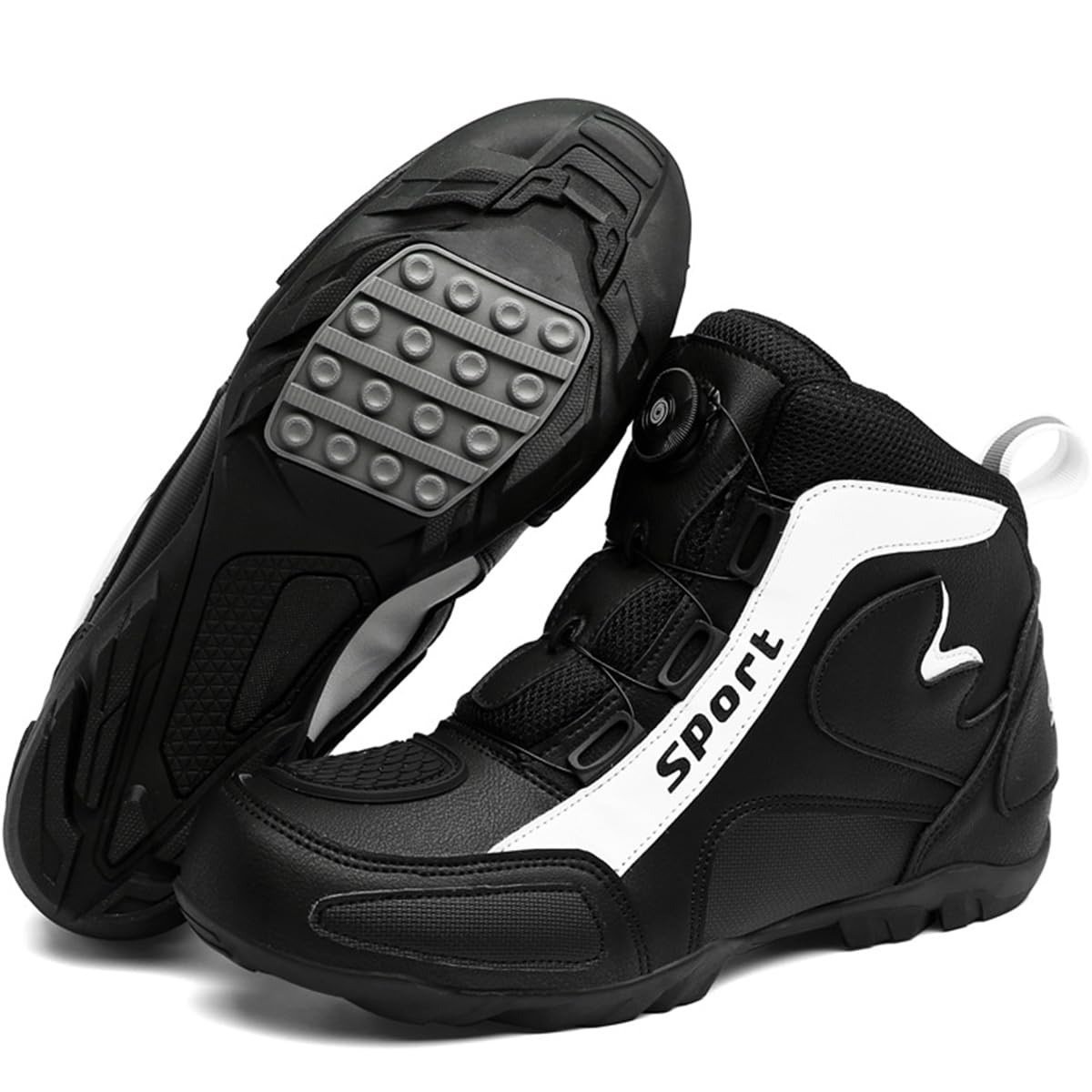 SDEQA Scarpe Moto Uomo Stivali Moto Motocross | Impermeabili Antiscivolo Traspiranti con Protezione Cambio, Suola Antiscivolo