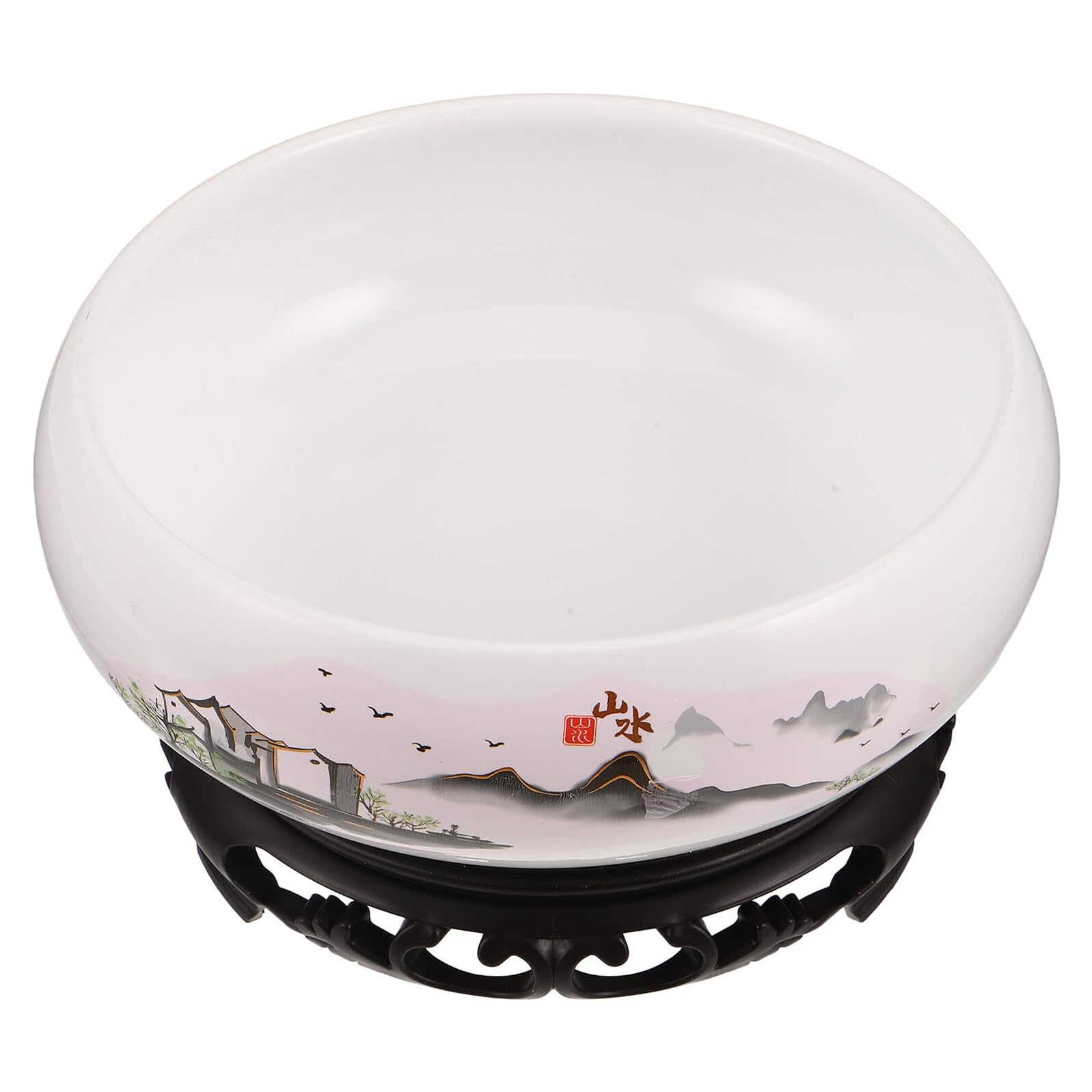 Toyvian Ceramiczna Doniczka Hydroponiczna Lotus Bowl Biała Porcelana z Podstawą Hydroponiczny Poidełko Do Roślin Wodnych i Kwiatów Wewnętrznych Stabilny Doniczkowy Pojemnik Lilii Wodnej