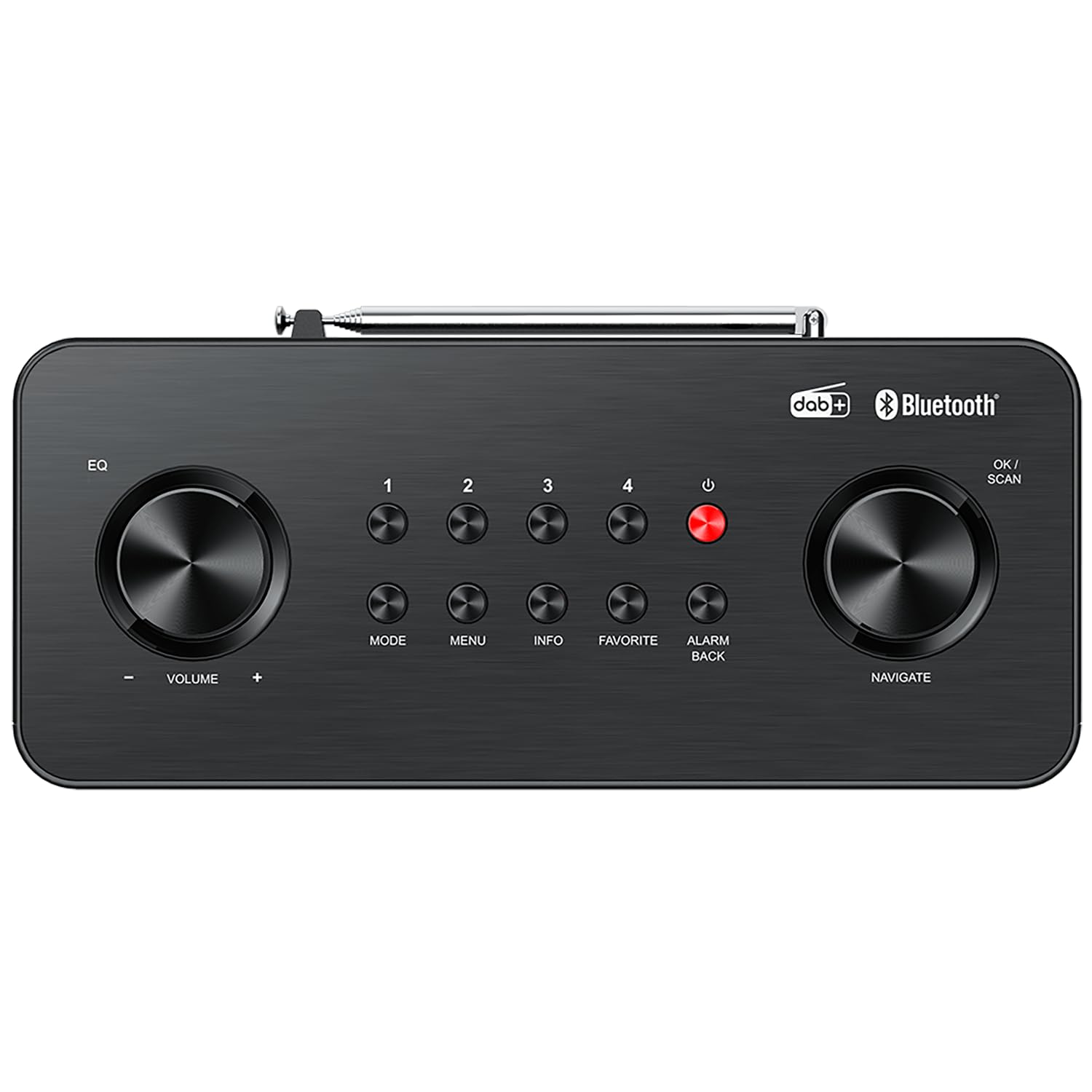 Radio Dab+ Digital con Bluetooth, Radio FM Estéreo Compacta con Alarma, Mando y Pantalla Color IPS, Color Negra