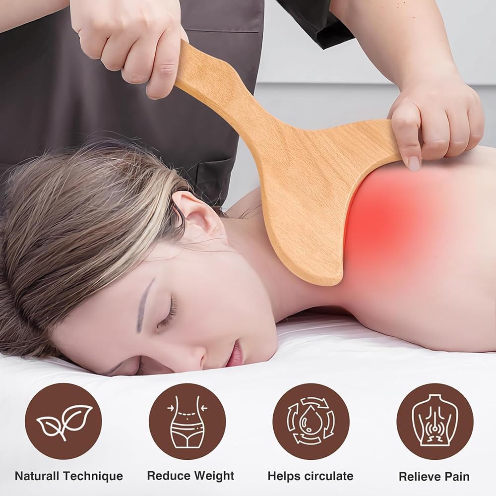 Set massaggiatore in legno, 8 in 1, per modellare il corpo, drenaggio linfatico, anti-cellulite, rullo per massaggio Gua Sha per tutto il corpo