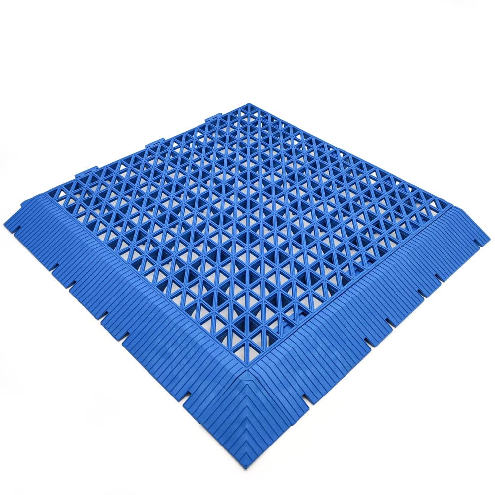 Kit 2 rampas + Esquinera PVC azul 33x5x2cm antihumedad resistente cambio de nivel paso vehículos