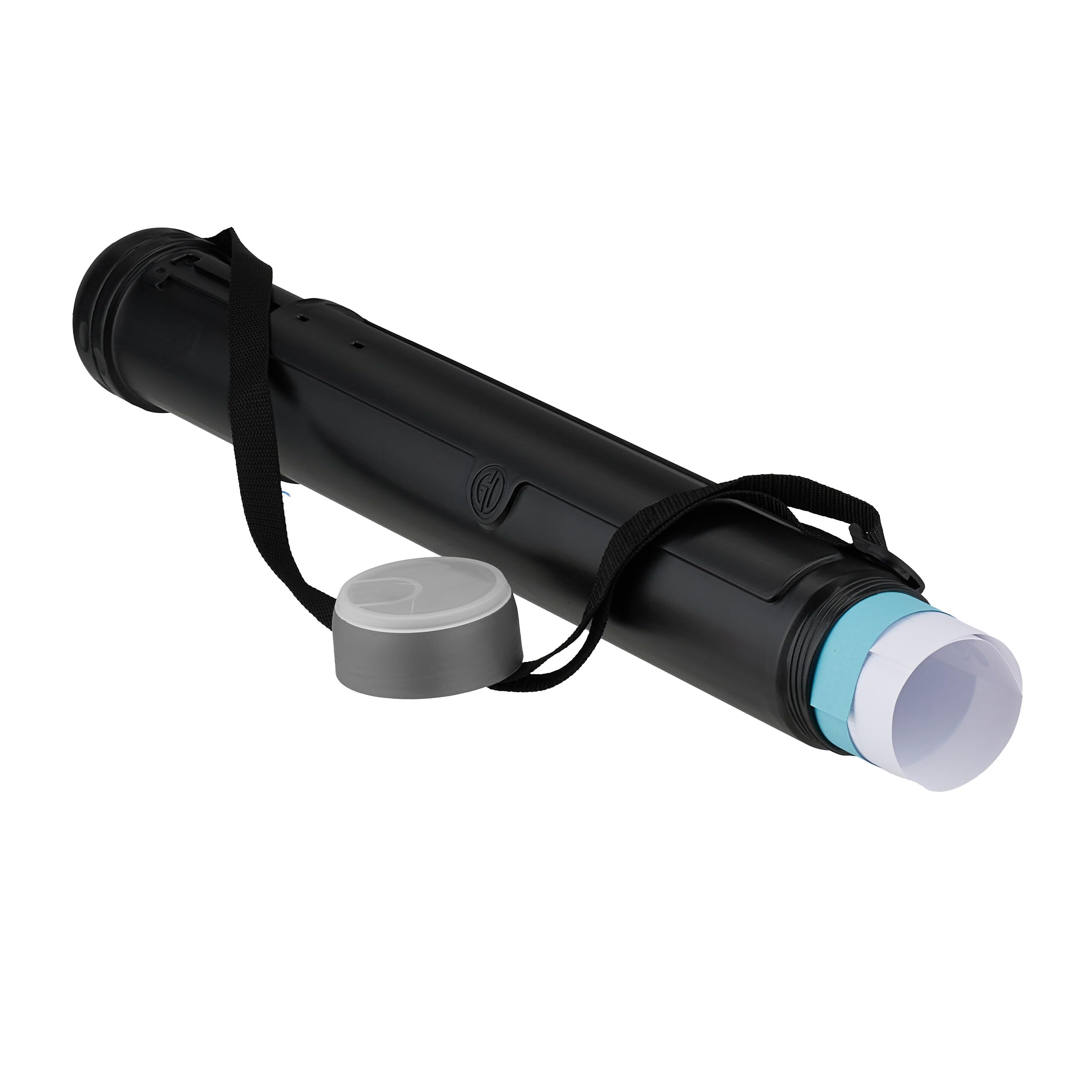 Relaxdays adjustable poster tube, 50–108 cm, Ø 8.5 cm, for transporting posters and artworks up to DIN A0, black/grey