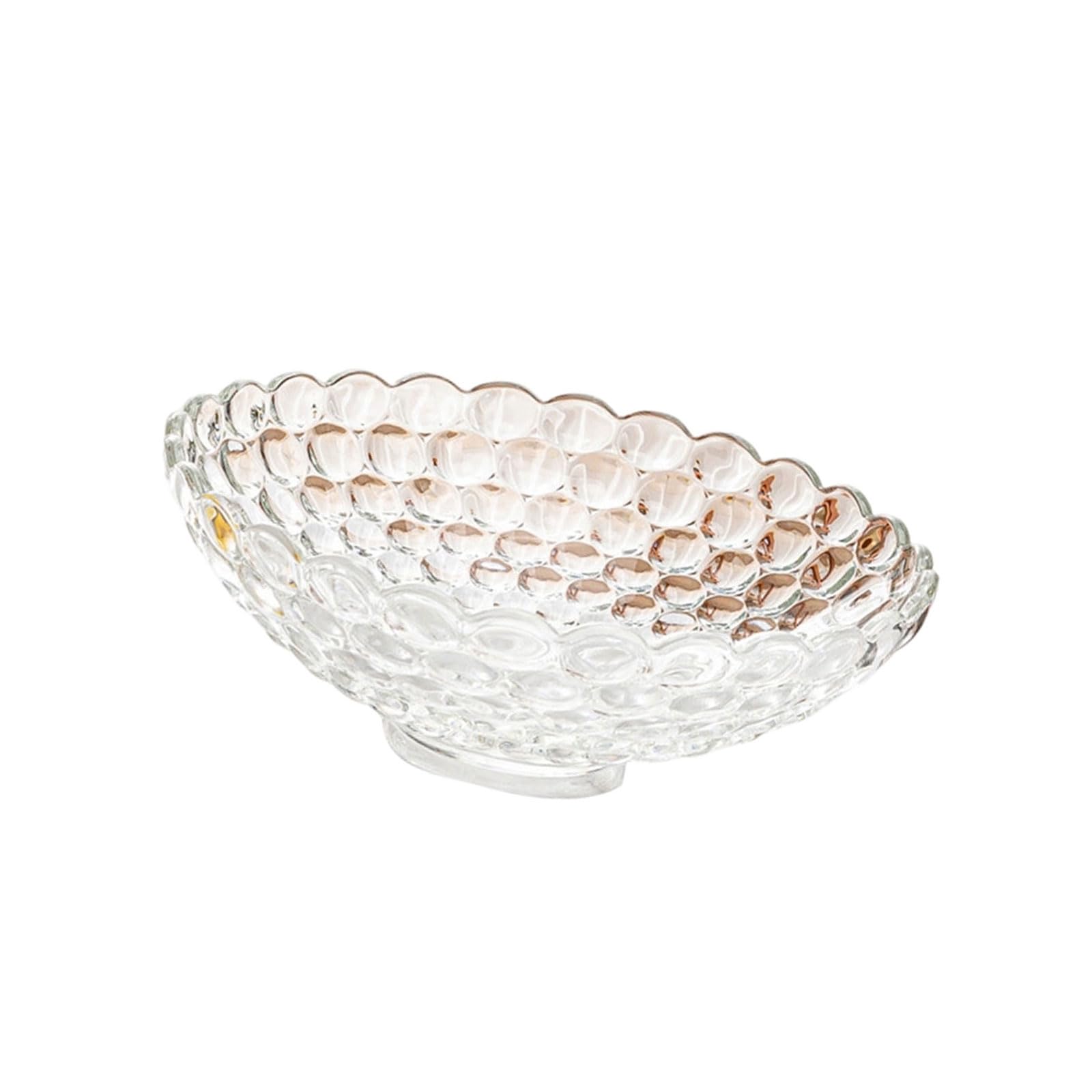 NVOQILIN Sturdy Glass Fruit Bowl Large Capacity Ideal for Parties Home Decoration and Snacks Display Glass Snacks Bowl Large Capacity Stable Base Ideal for Fruits Candies and Nut for Parties and Home