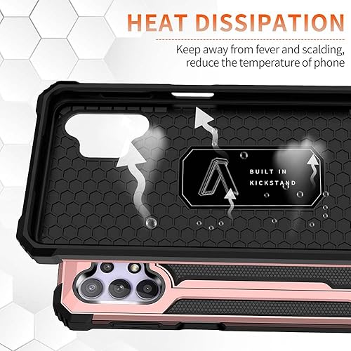 Miniatura 3 de Funda para Samsung Galaxy A32 5G, grado militar, a prueba de polvo, a prueba de golpes, a prueba de caídas, con soporte magnético integrado para