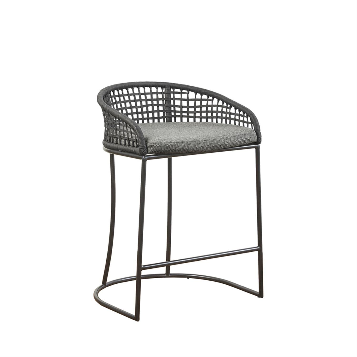 Madison Park Woven Counter Stool with Dark Gray Finish MP104-1208