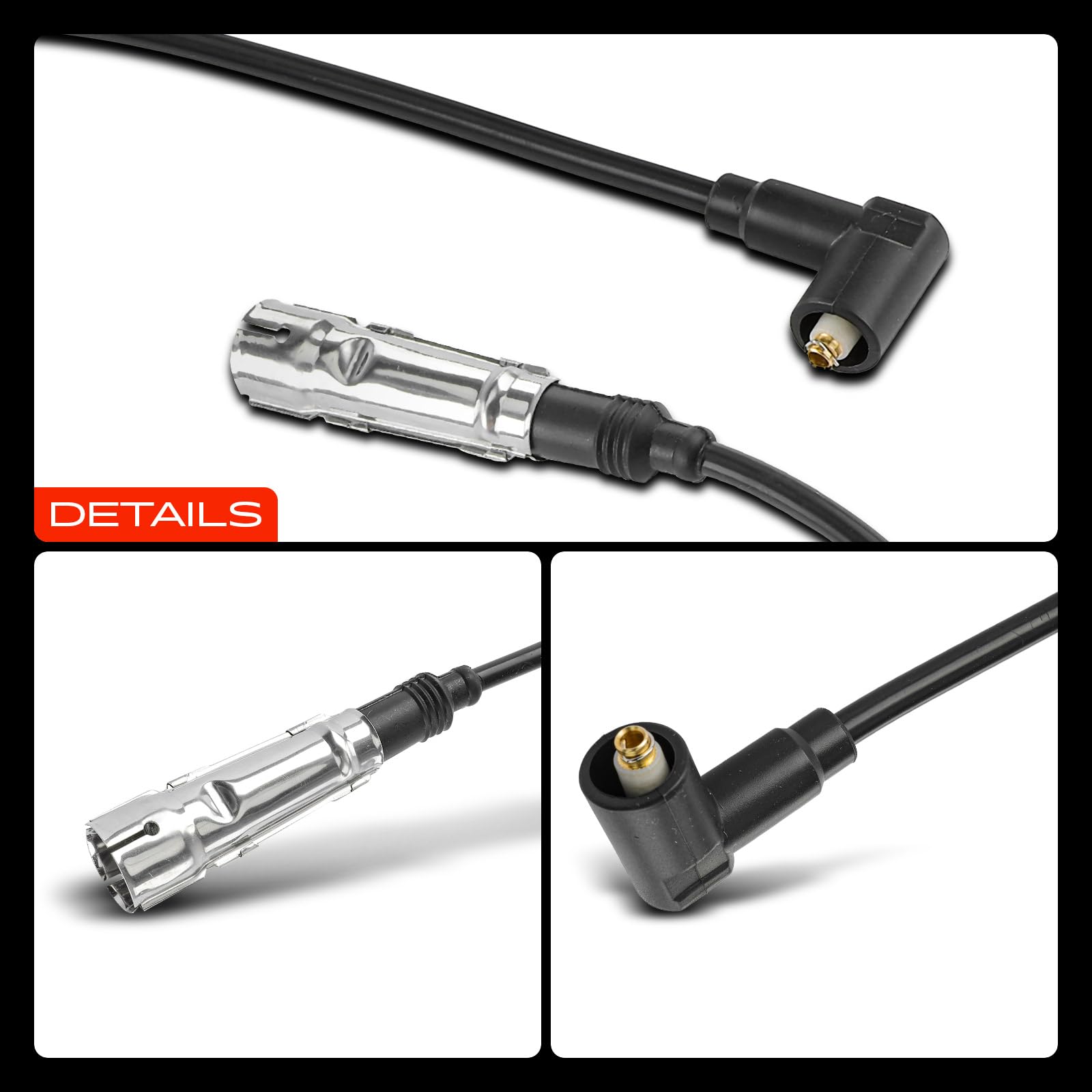 Frankberg 5x Zündleitungssatz Zündkabel Kompatibel mit Golf I Cabriolet 155 1984-1993 J.e.t.t.a II 1984-1992 P.a.s.s.a.t 1984-1996 P.a.s.s.a.t 35I 3A2 1.6L 1.8L 1988-1996 Polo Classic 1995-1997