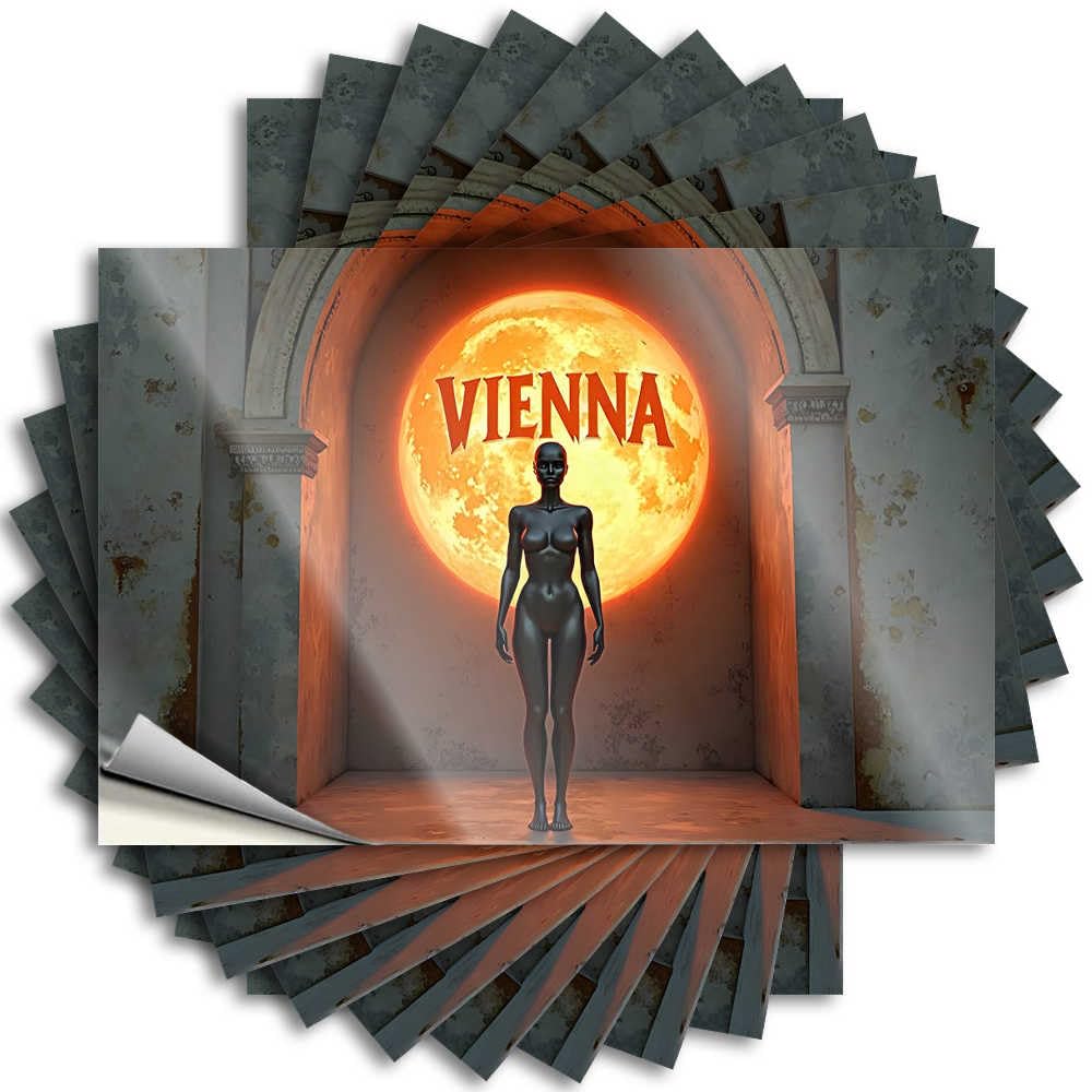 Quote Country Waterproof Vinyl Sticker | Vienna: The Eternal City of Light and Shadows Tiny Garage for Interior DIY Projects(12X18CM)