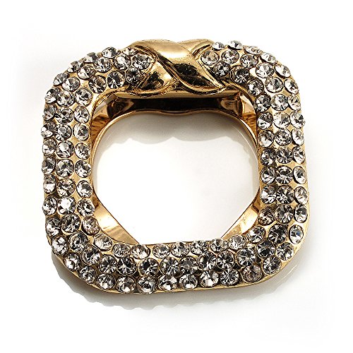 Broche carrée en cristal pour écharpe idéale lors de vos soirées