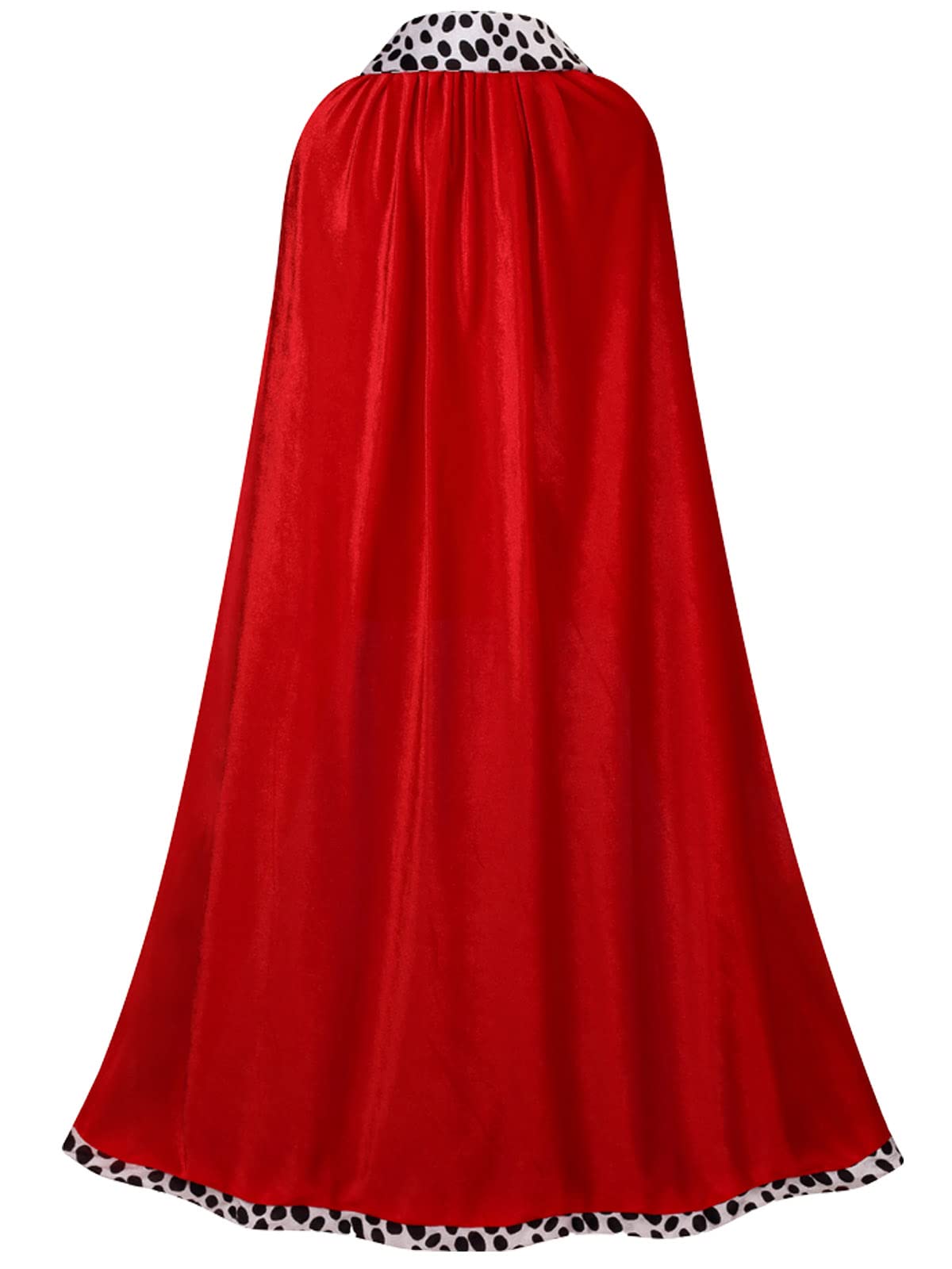 DELIVESS Adult Velvet Robe, Crown, and Scepter with Eternal Palace Style King's Costume Cloak 3PCS Set(47", Red) - Image 3