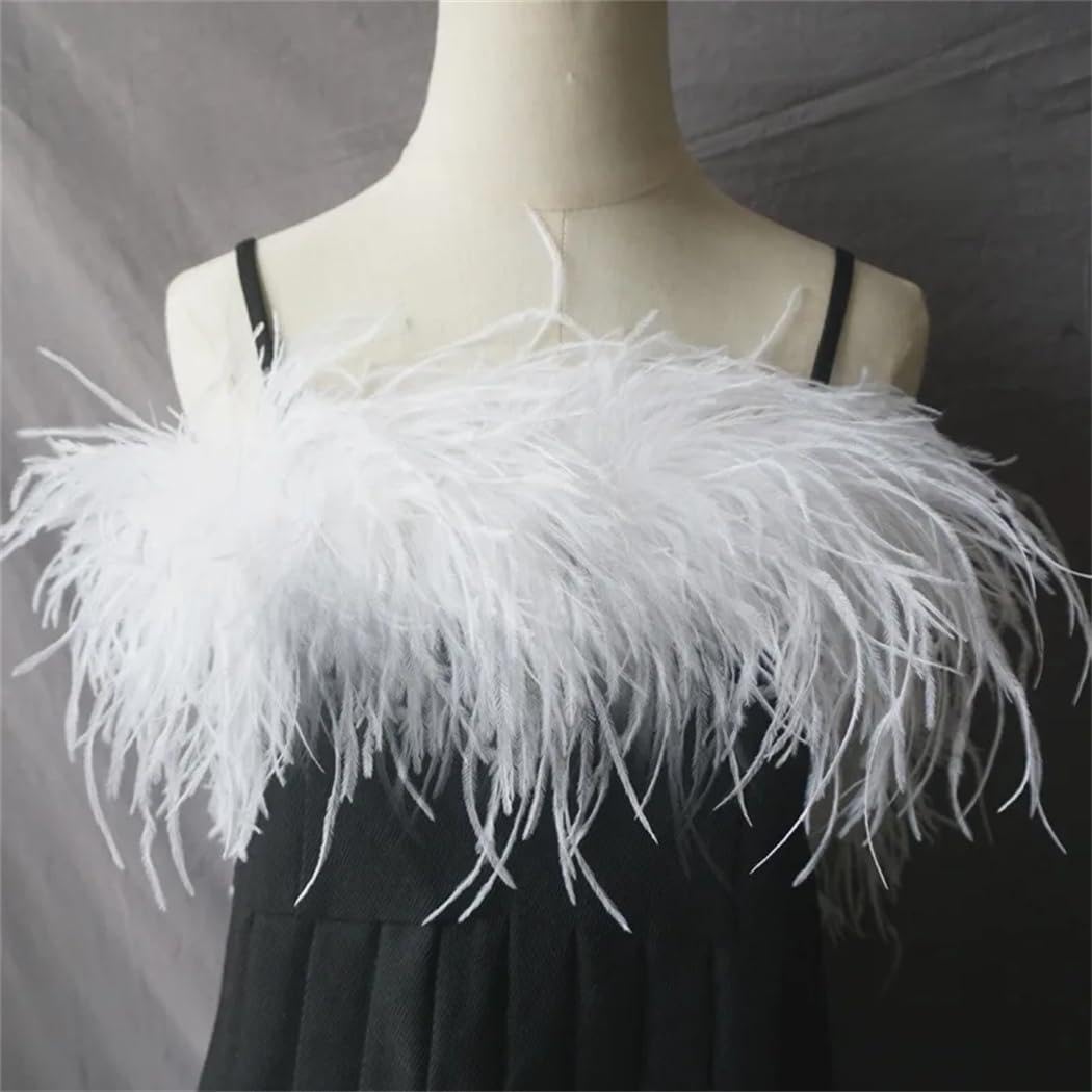 2 Meters Feathers Boa Craft Accessories Feather 6Ply for Dress Wedding DIY Decoration