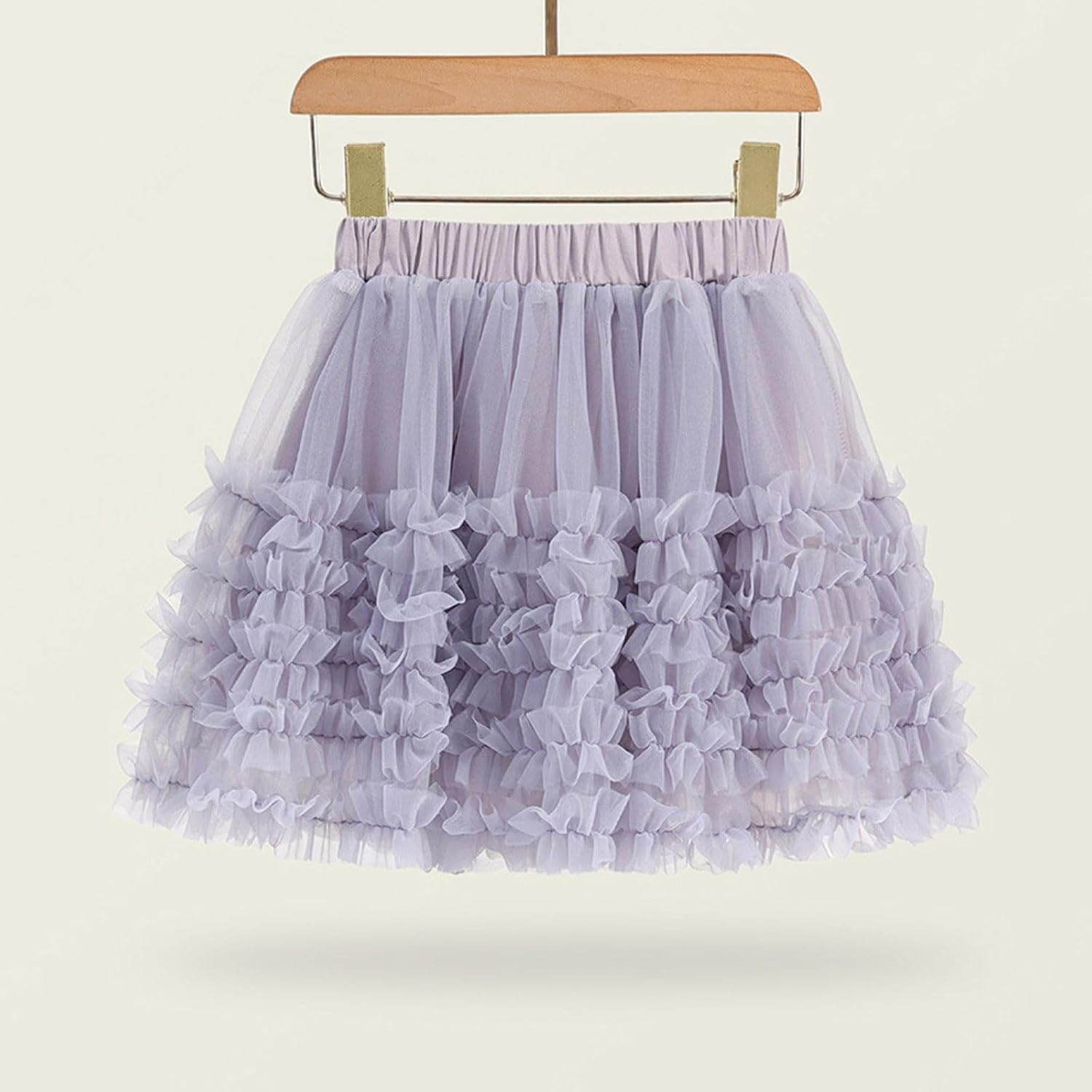 Girls Tutu Skirt Elastic Waist Tulle Pettiskirt Fluffy Ruffle Ballet Bottom Princess Party Dance Dress Up Wear