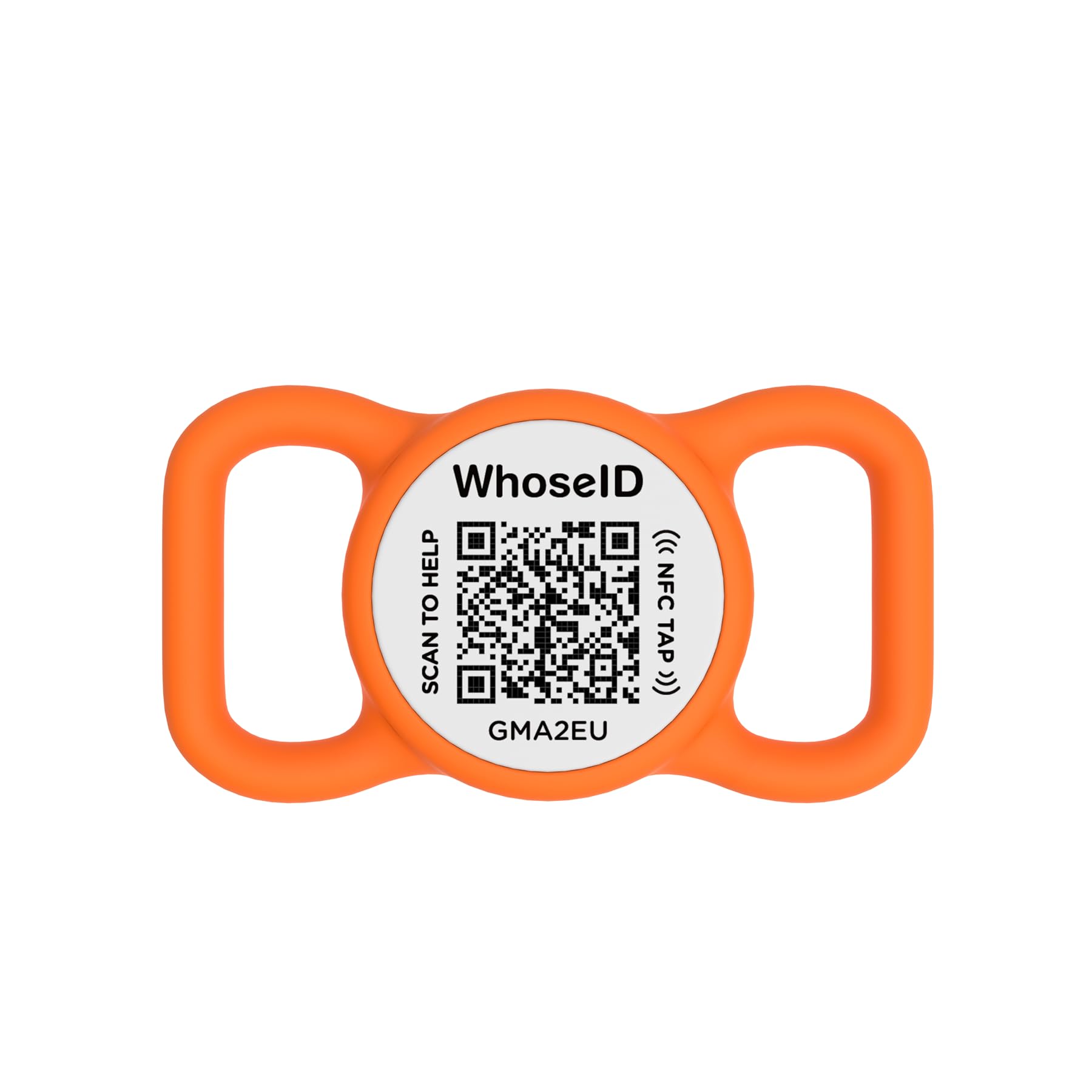WhoseID QR Code Dog Tag with NFC, Personalized Pet ID Tag, Silent Silicone Dog ID Tag, Modifiable Pet Online Profile, Multiple Emergency Contact, Scan QR Code Send Location Email (Small, Orange)
