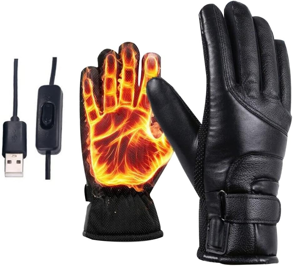 Electric USB Heated Gloves Winter Warming Thermal Ski Snow Hand Warm Windproof