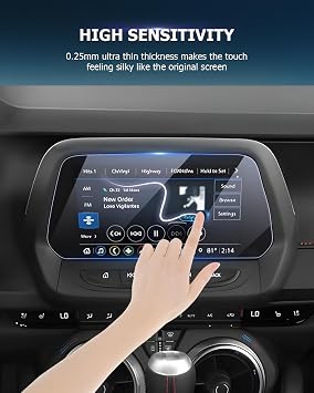 LUWU 2024 Camaro Screen Protector Compatible with 2019-2021 2022 2023 2024 Camaro Accessories Camaro 1LT/2LT/3LT/LT1/1SS/2SS/ZL1/LT1 Screen Protector 8-inch Tempered Glass Touch Screen