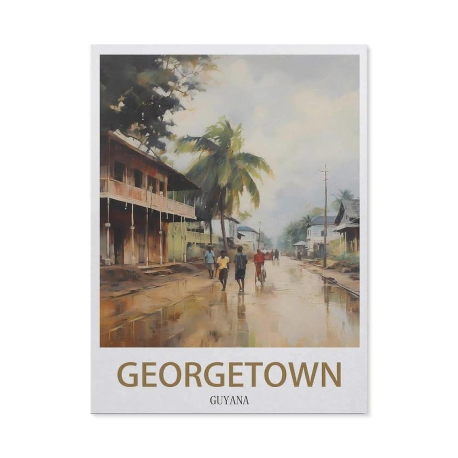 Funny Metal Tin Sign Wall Decor，Georgetown Guyana(20x30cm）