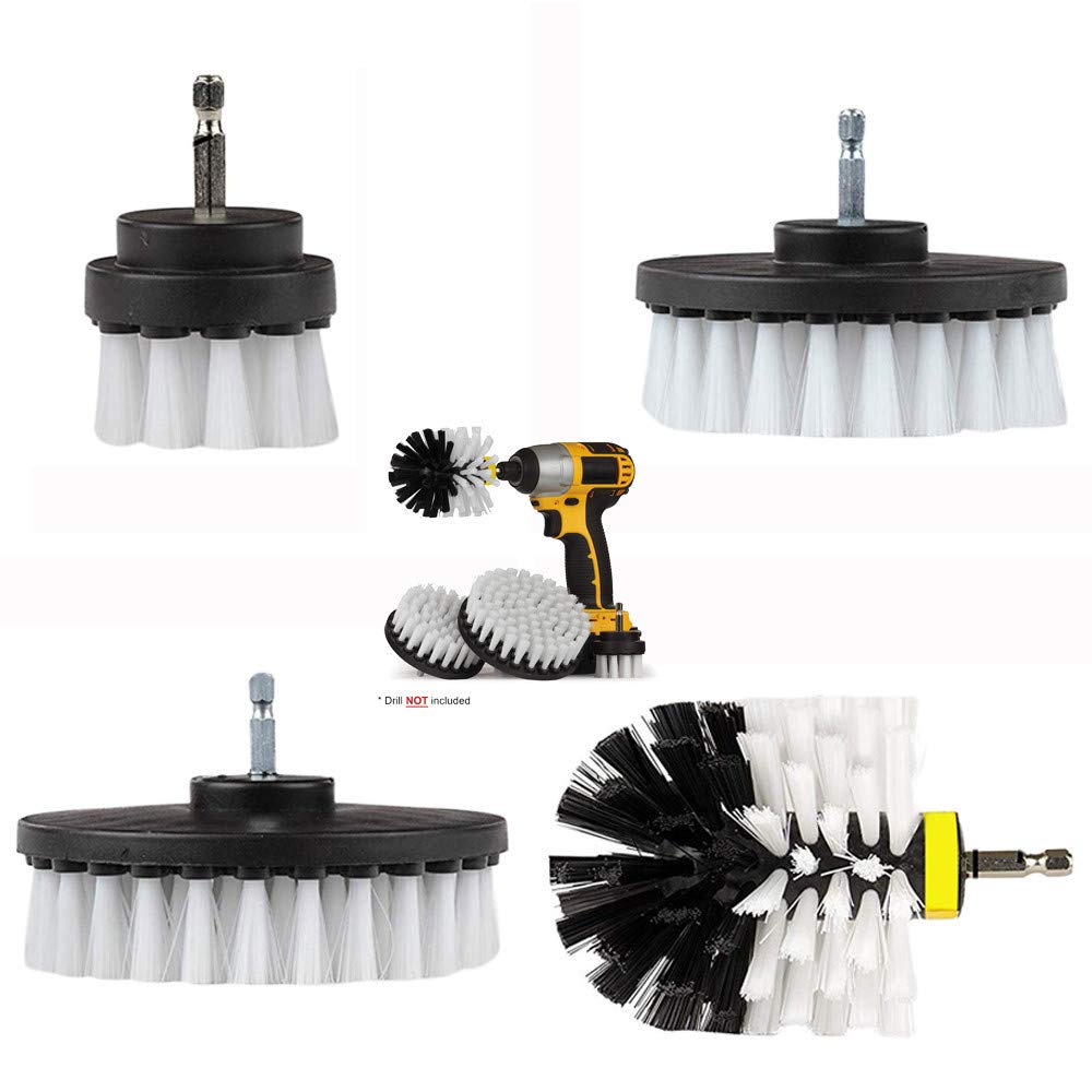 Home Décor Items, Faucets 4Pcs Grout Power Scrubber Cleaning Brush Cleaner Combo Tool KitCleaning Brush, Ramadan White