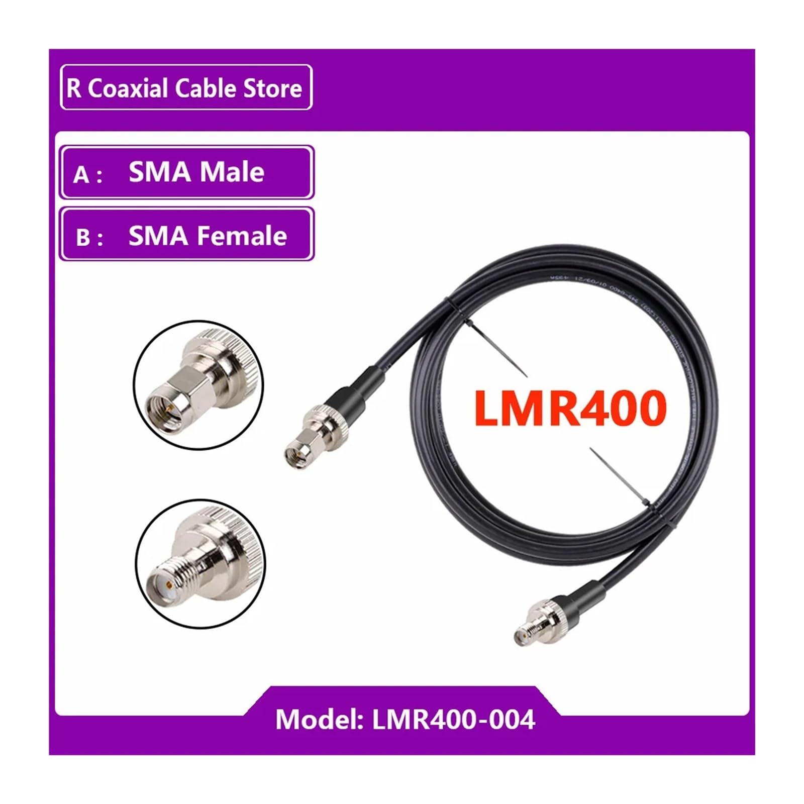 Kabel koncentryczny RF LMR400, SMA do przewodu połączeniowego, przedłużacz sygnału radiowego WIFI 4G, wzmacniacz komórkowego(SMA M to SMA F,15M(49.2FT))