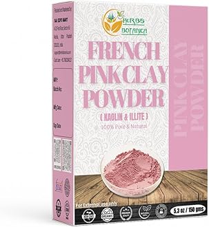 Herbs Botanica French Pink Clay/Rose Clay Powder Montmorillonite Kaolin Clay Powder Healing Clay for Face Mask Skin Care Detox, For Soap Making Clay French Skincare150 gms / 5.3 oz
