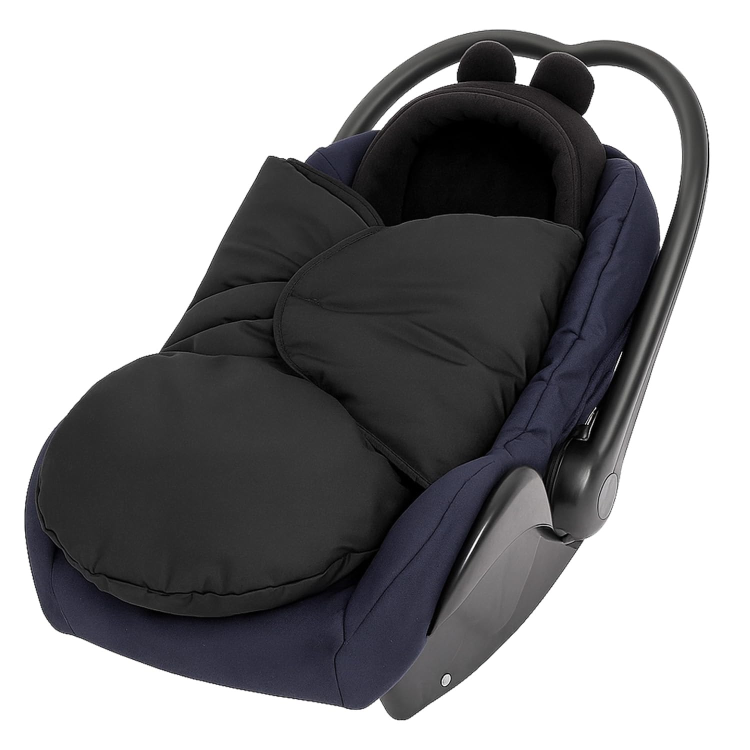 Fußsack Baby Einschlagdecke für Winter geeignet für Kinderwagen Babyschale Babyfußsack Babybett Autositz Buggy (Schwarz)