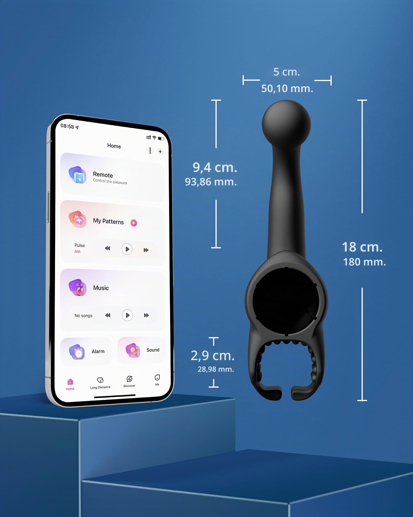 Masajeador Varita Vibrador LOVENSE Domi 2 para Adultos + Accesorio Masajeador Varita Domi 2 para Hombres + Accesorios Masajeador Varita Domi 2 para Mujeres Kit de Regalo para Placer de Parejas