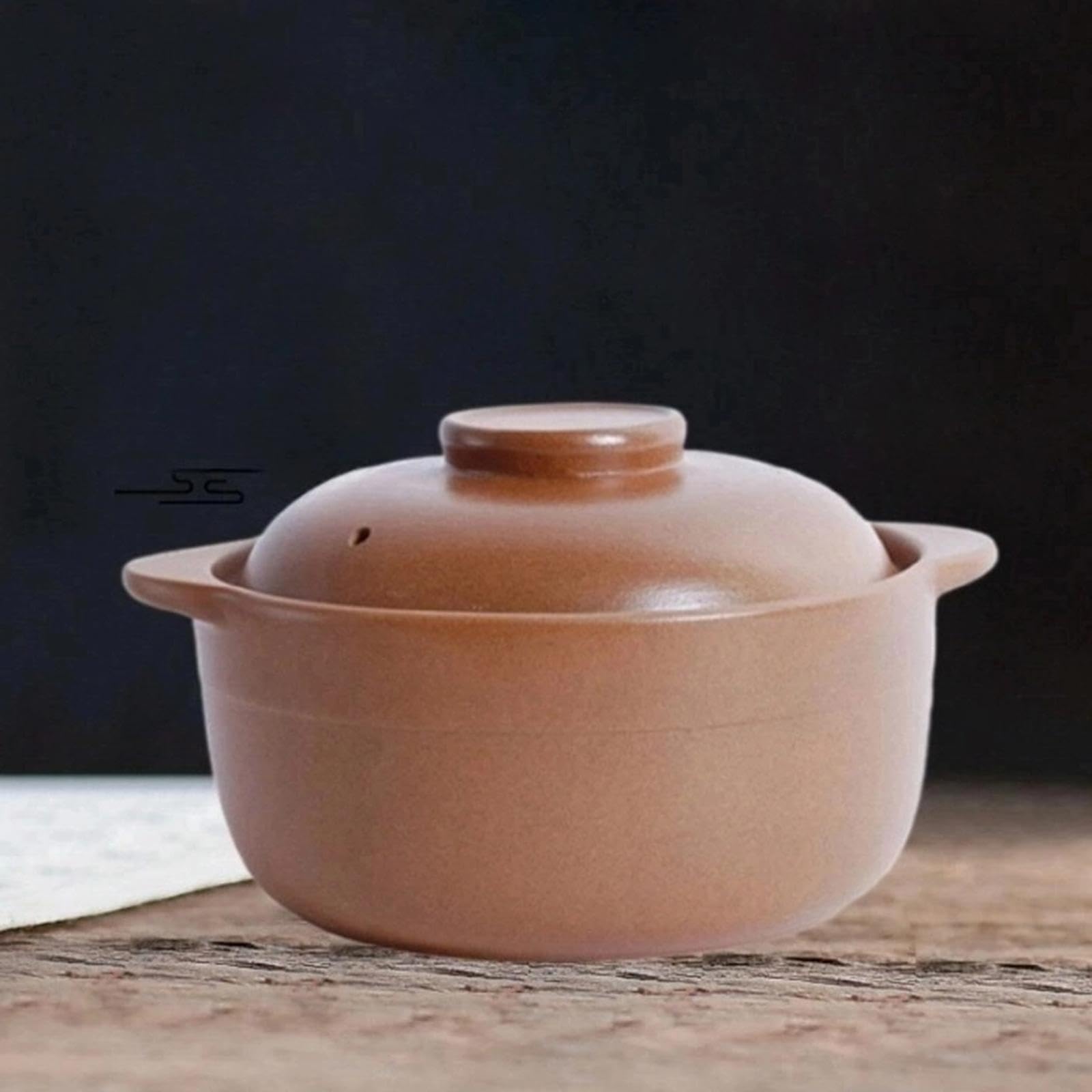 Sharplace Tontopf Reistopf Ton Kochtopf Handgefertigter kantonesischer Tontopf Reis Unglasierte Tontöpfe zum Kochen Kochgeschirr Irdener Kochtopf, 1.6 l