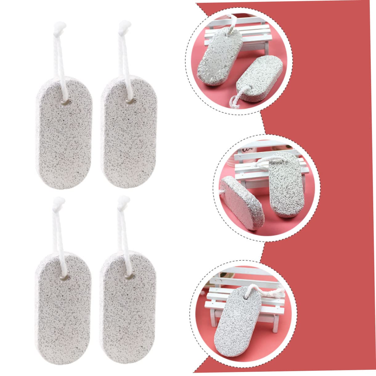 Piedra Pómez Volcánica para Pies 20 Piezas, Exfoliante y Masaje | Uso en Baño de Pies y Hogar, Piedra Volcánica, Elimina Durezas, Fácil de Usar, Formato 20 Unidades