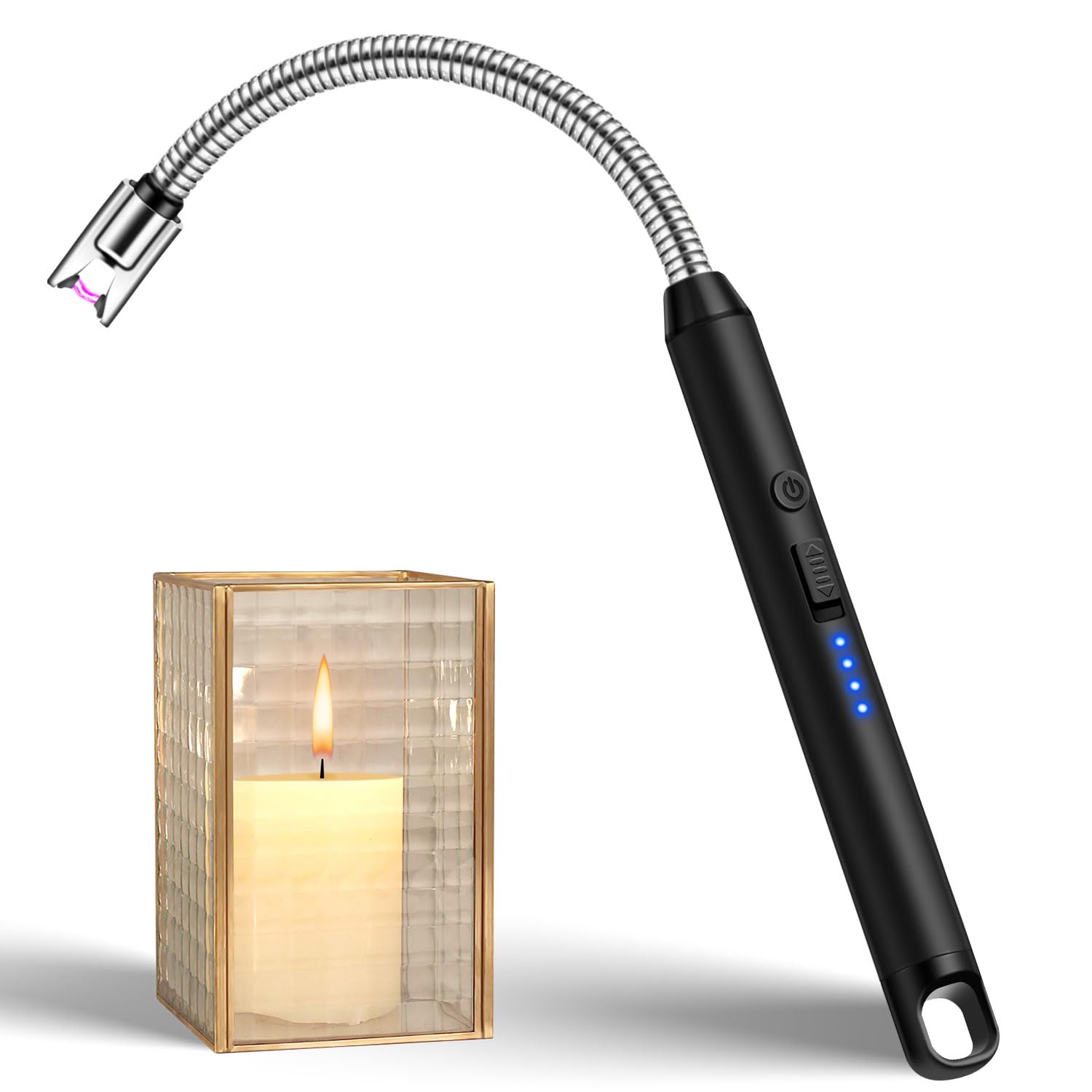 LcFun Stabfeuerzeug, Lichtbogen Feuerzeug Elektrisch, Elektrisches Feuerzeug Lang Winddicht USB Feuerzeug für Küche Camping Feuerwerk.