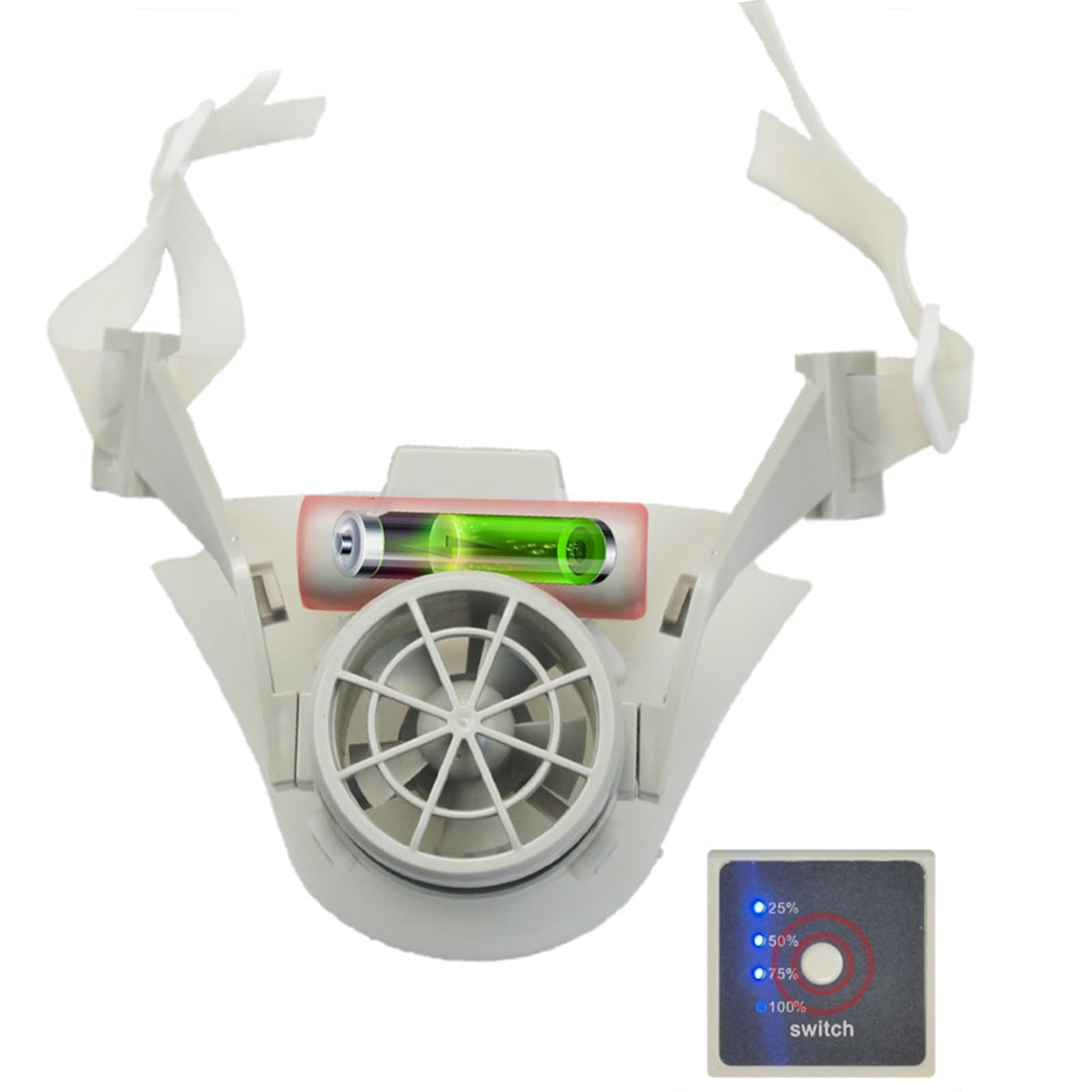 Ventilatore per casco, ventilatore di sicurezza, ventola di raffreddamento per cappelli rigidi e caschi di sicurezza, con 3 velocità regolabile per l'estate all'aperto