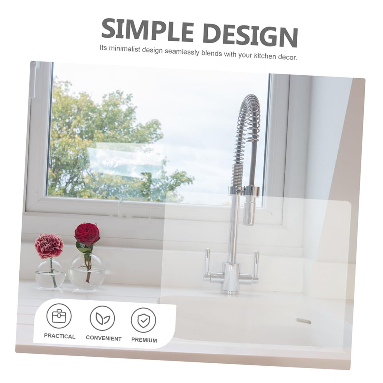 INOOMP Spritzschutz für Waschbecken Acryl Spritzschutz für Küchenspülen und Badezimmerwaschbecken Transparent für Spülbecken