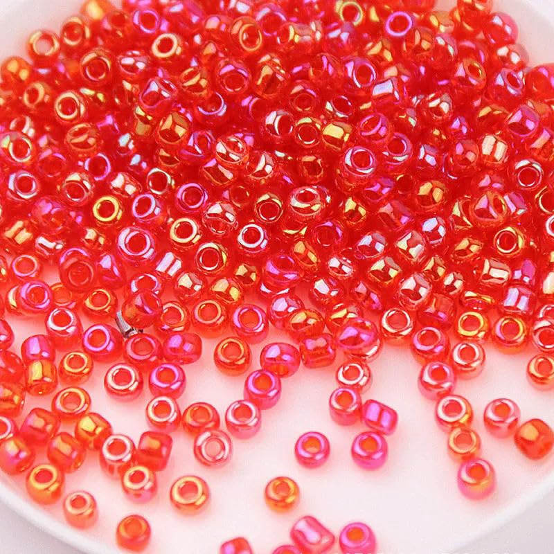 Szklane koraliki z nasionami małe koraliki 1,5-4 mm szklane koraliki ryżowe magiczny kolor przezroczyste imitacja kolorów rozproszone koraliki DIY koraliki akcesoria z frędzlami