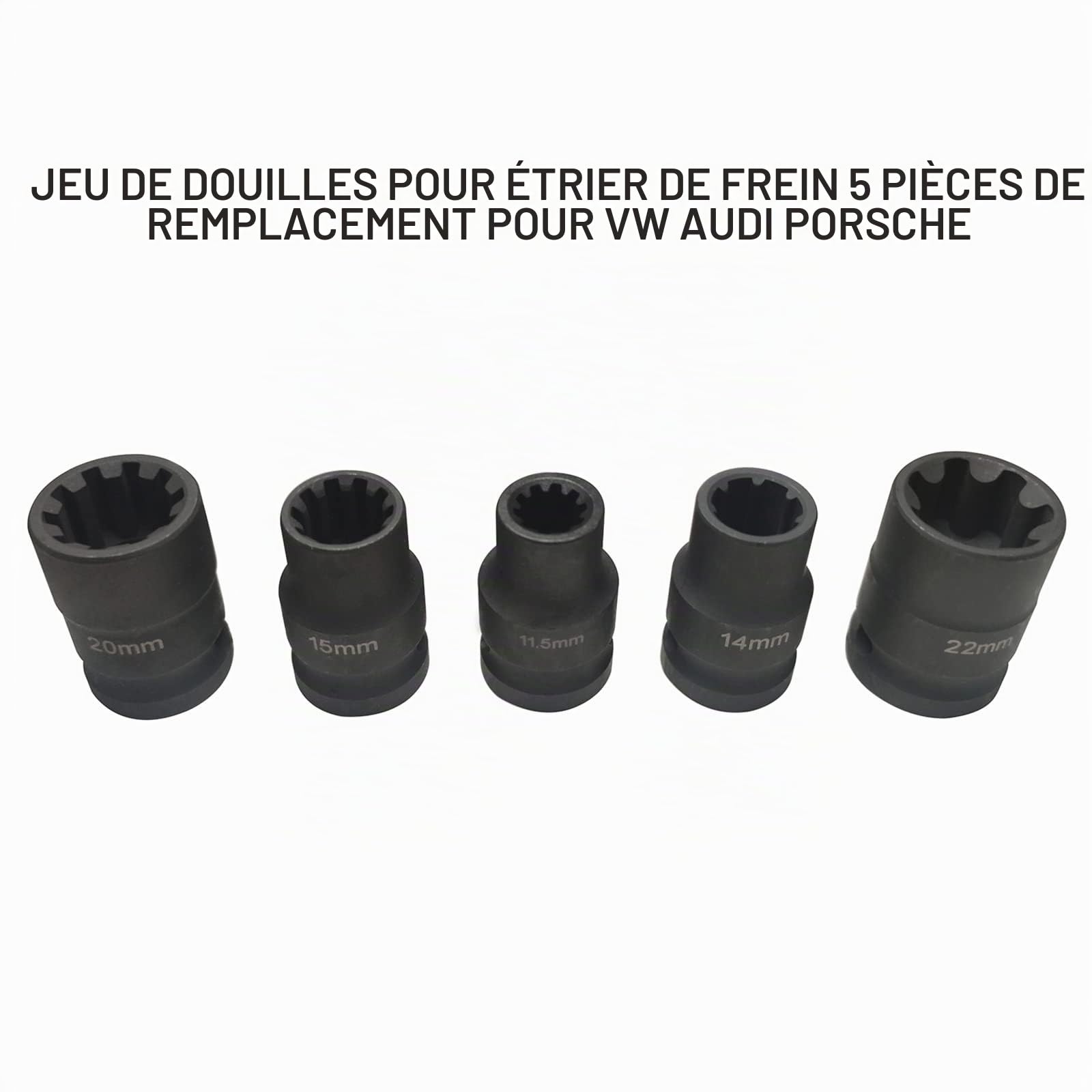 Ensemble de douilles pour étrier de frein 5 pièces, vis de remplacement pour plaquette de frein pour VW Audi Porsche, et les marques gravées de haute utilité assurent une identification permanente