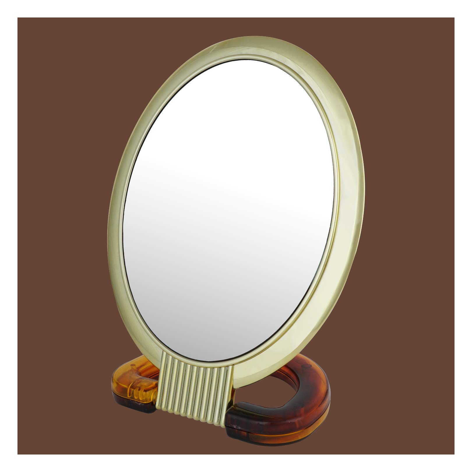 Professional Series Oval Shape Extra Large Size Double Sided Magnifying Makeup Mirror with Handle Stand for Men & Women, 31 x 15.5 x 2 cm-image-40