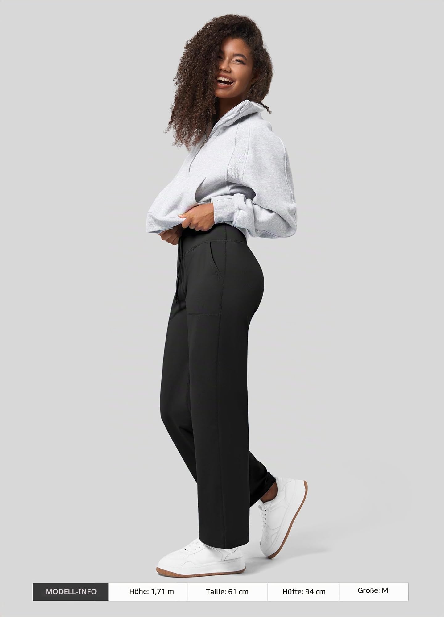 WILLIT Jogginghose Damen Fleece gefütterte Hose Winter Sporthose Warme Yogahose Thermohose Weites Bein Lounge Hose mit Taschen