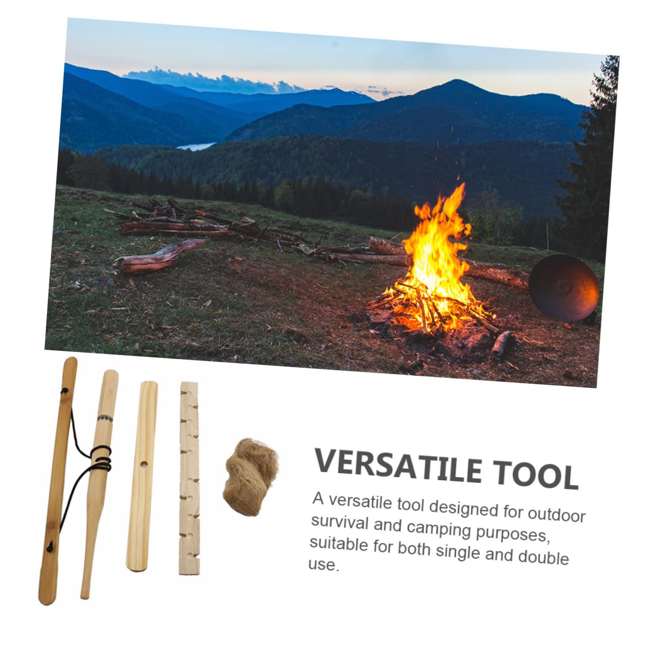 BESPORTBLE 5sätze Portable Feuerstarter Handbohrer Für Camping Und Outdoor Überlebenswichtige Friction Fire Tools Aus Holz Leicht Und Tragbar Für Mehrpersonennutzung