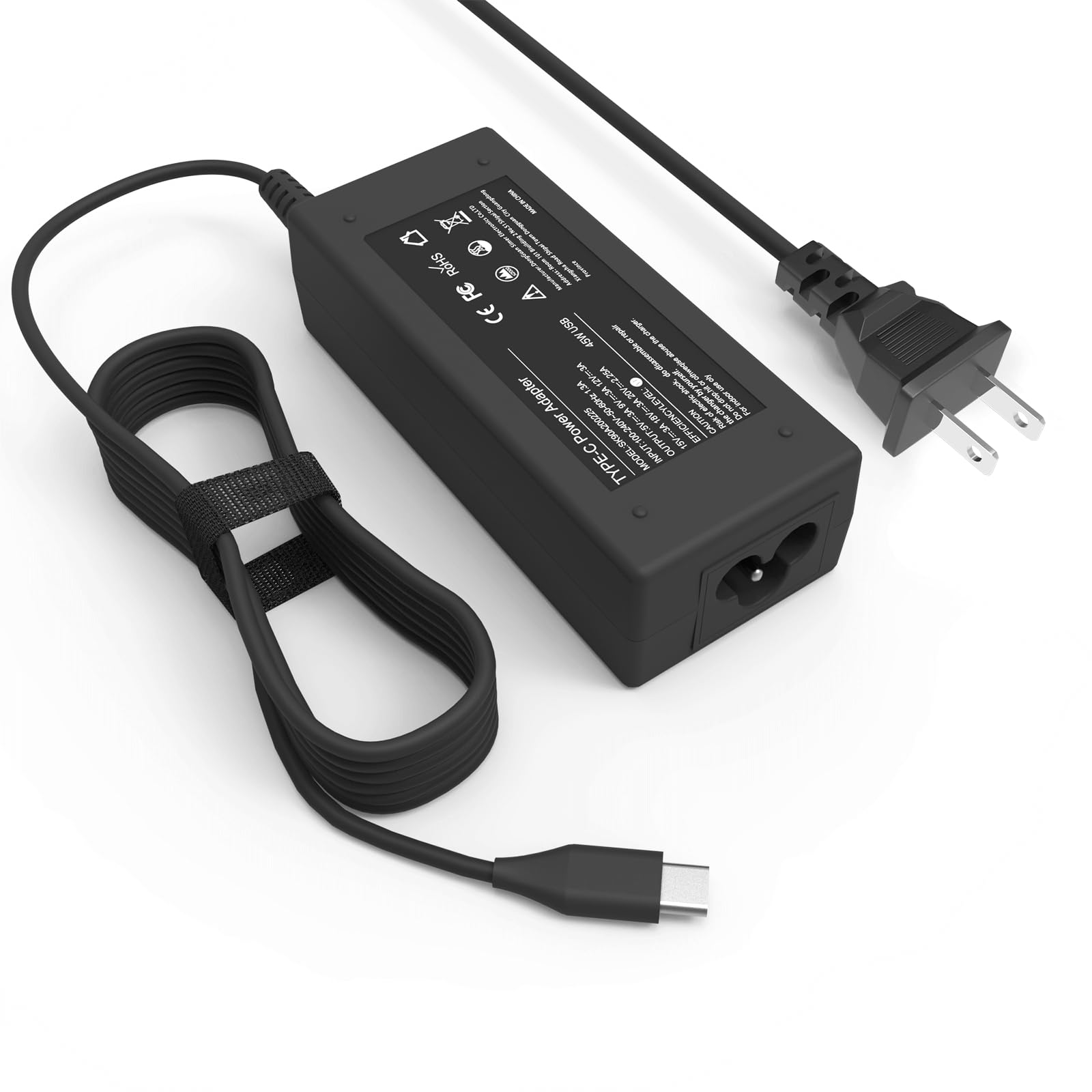 【45W USB-C 充電器】Chromebook充電器 クロームブック ラップトップ、45 Watt Type-C ACアダプター、 HP、Lenovo、Dell、Acer、Samsung、NEC、Dynabook ノートパソコン電源用の USB C 電源器と互換性のある急速