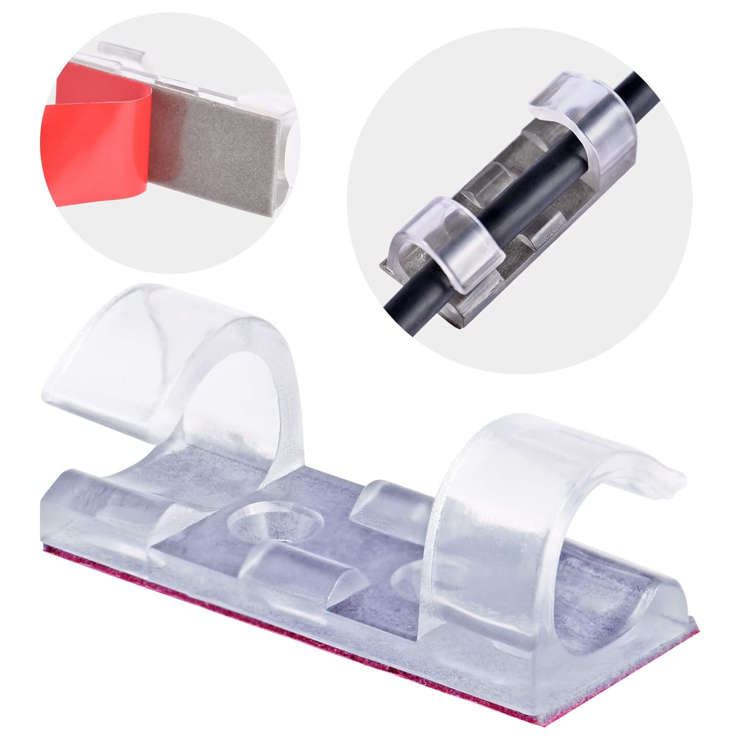 SOULWIT® 50 Pezzi Autoadesivo Clip Cavo, Fermacavi Supporto - Foto 5