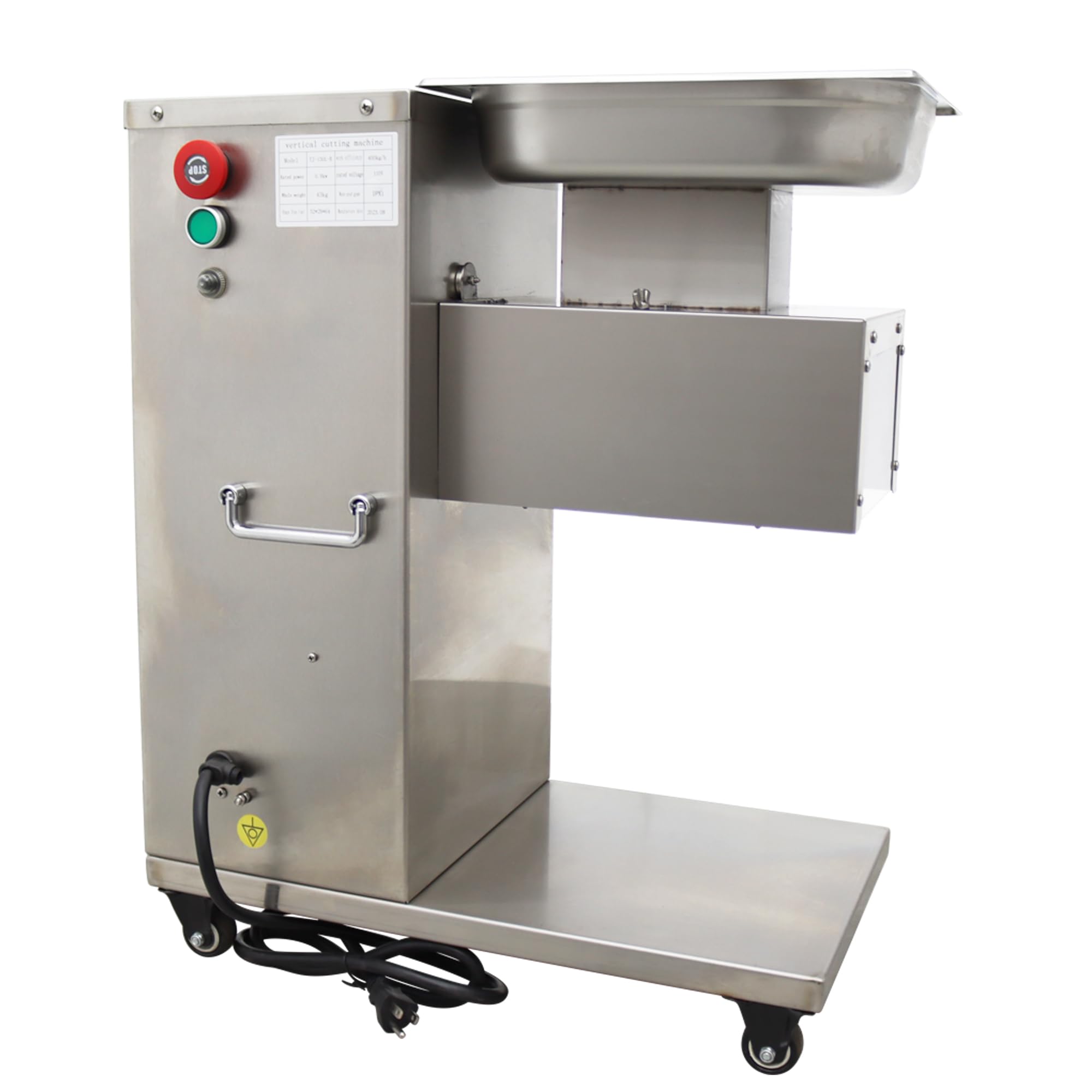 HQHAOTWU Meat Cutter Commercial Meat Cutting Machine TJ-130L-B Fresh Meat Shredded Machine 750W Standard Feed Port 8mm Blade