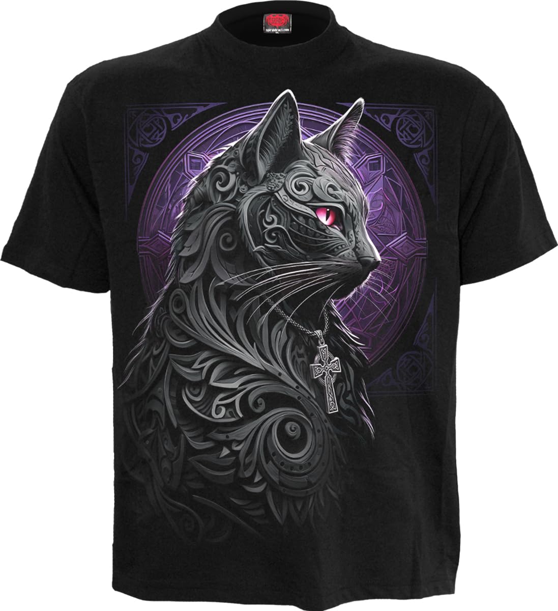 Spiral - Celtic Whiskers - Front Print T-Shirt Black - 3XL