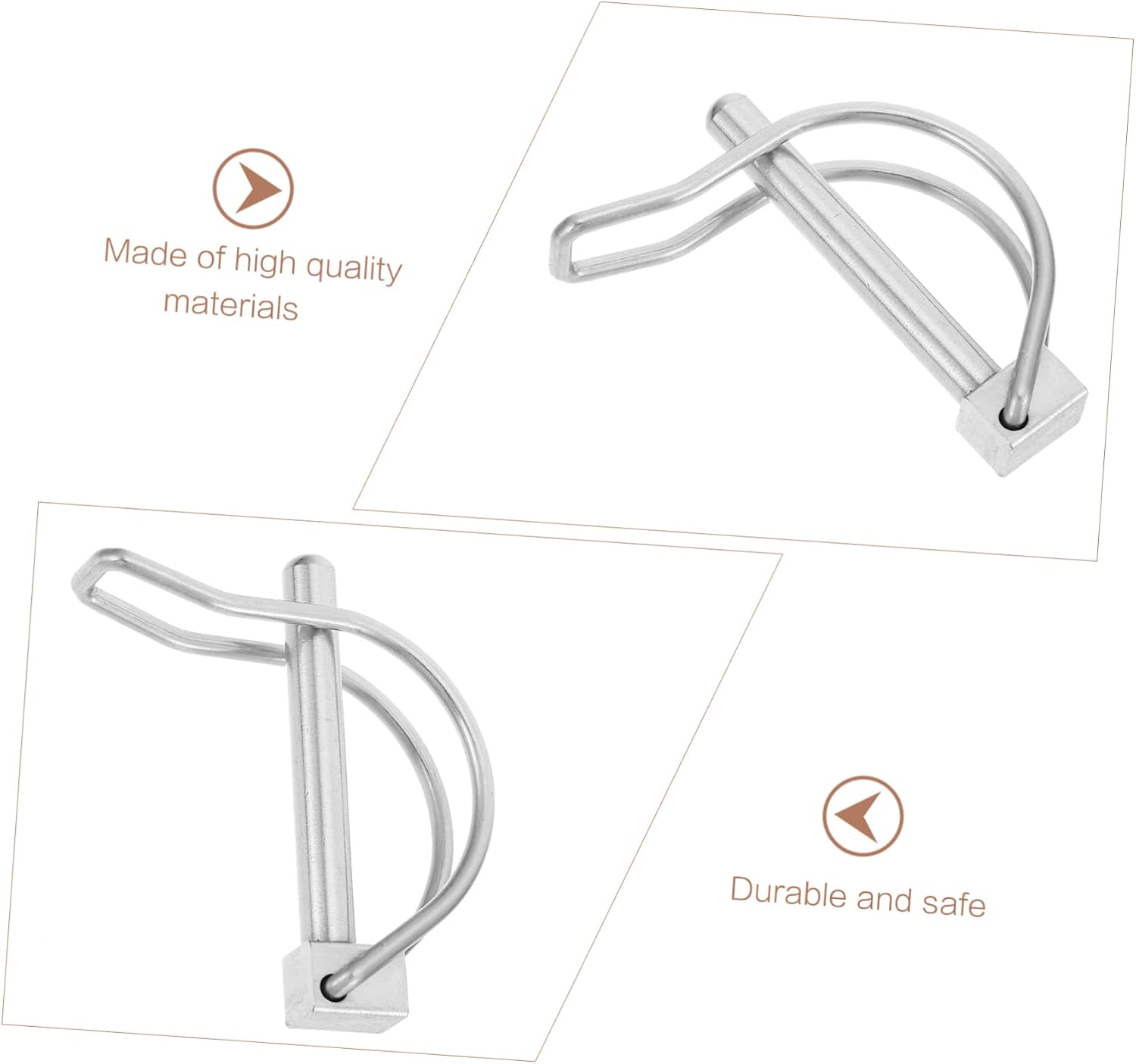 2 Pcs Quick Release Hitch Pin Boat Coupler Pin Trailers Coupler Pin Replace Deck Clip Towing Safety Pin Wire Lock Pin Quick Loading Stainless Steel