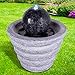 Produktbild Gartenbrunnen Brunnen Zierbrunnen Zimmerbrunnen Springbrunnen Brunnen mit LED-Licht 230V Wasserfall Wasserspiel für Garten, Gartenteich, Terrasse, Balkon Sehr Dekorativ