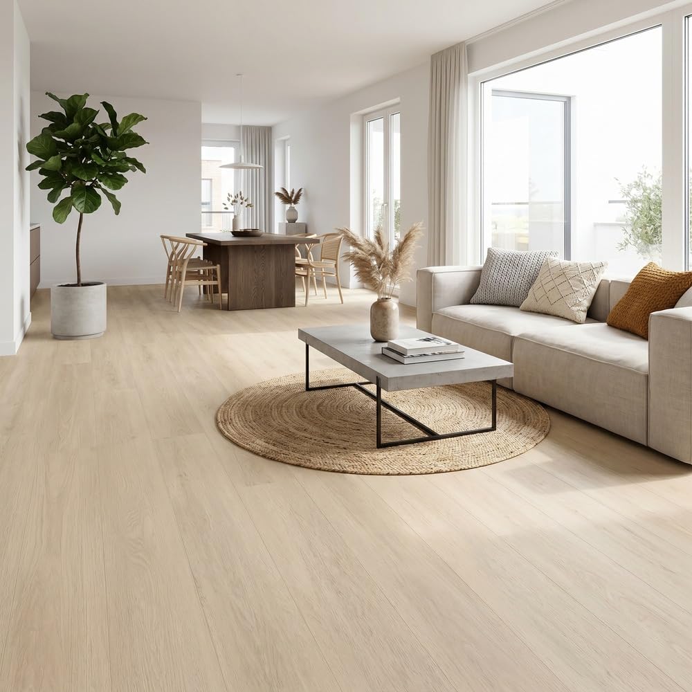 Pavimentos Arquiservi -【PACK Suelo Vinílico SPC XL Roble Rey 2,23 m² + Rodapie 1 tira = 2,25 ml + 1 Pletina 1m】