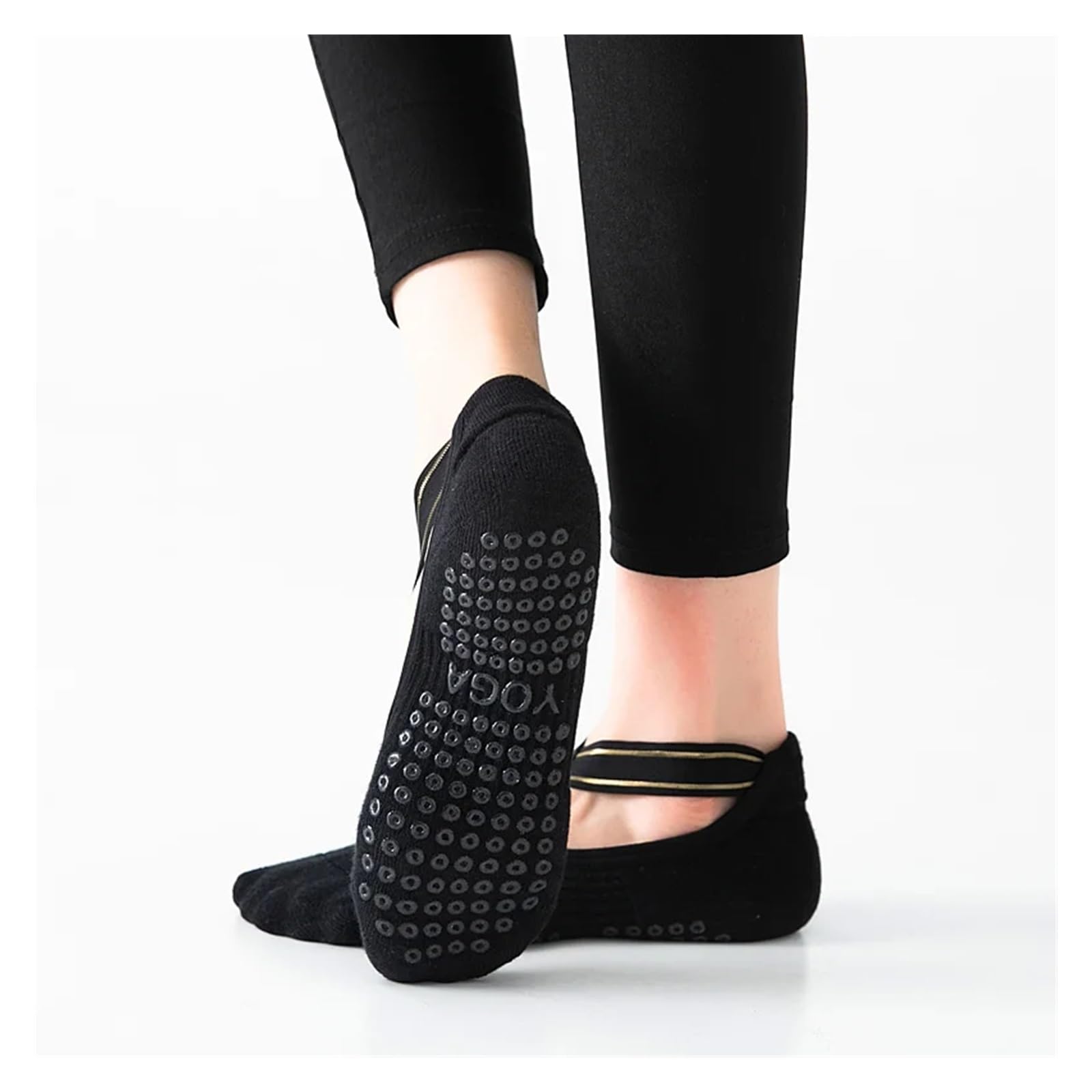 Calcetines De Yoga con Vendaje, Toalla Antideslizante, Calcetín De Pilates, Calcetines De Baile Sin Espalda Transpirables De Secado Rápido para Yoga Pilates Gimnasio(Green)