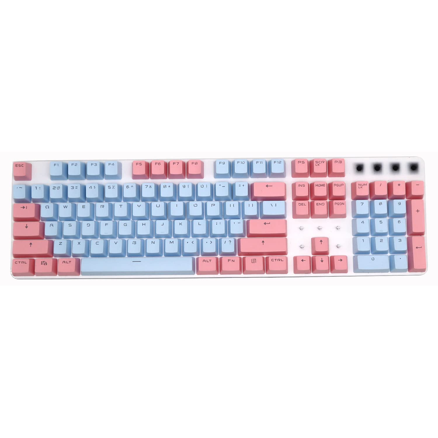 WinCheer 104 PBT Keycaps Set Translucent Backlit keycap with Key Puller Compatible with Cherry Mx Switch Key Cap DIY Mechanical Keyboard (Blue Pink)