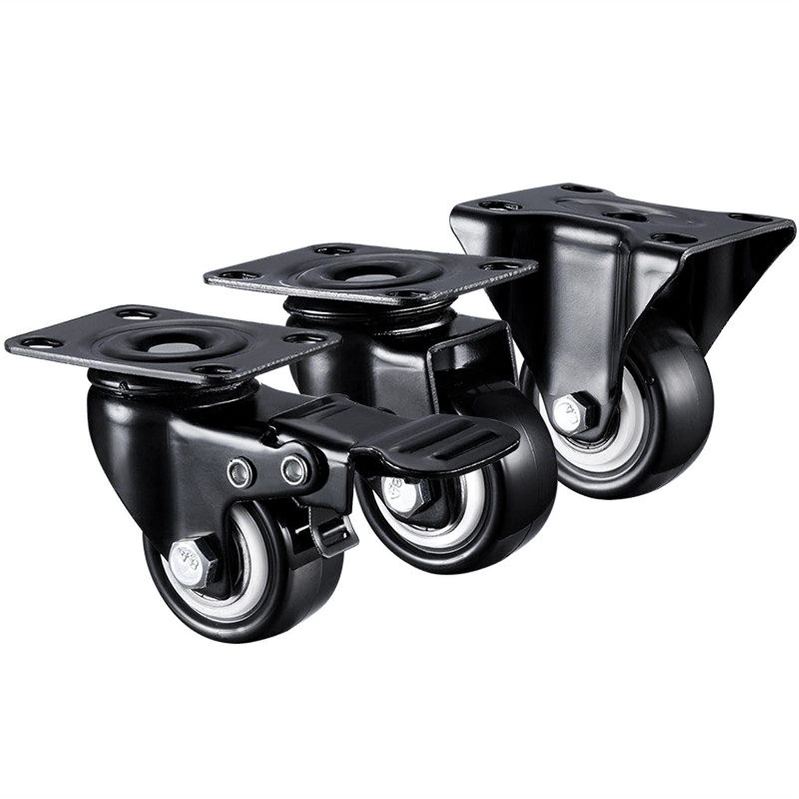 Chariot Noir Robuste de 41 mm, 180 kg, Pouces(1.5 inch a and C)