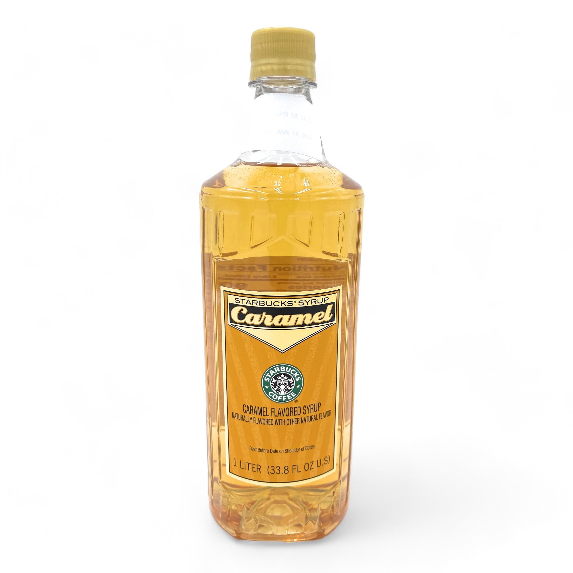 Caramel Syrup Bundle – Authentic 1 Liter Bottle for Coffee, Lattes & Desserts with Direct Coffee Tea Est 2019 Sticker