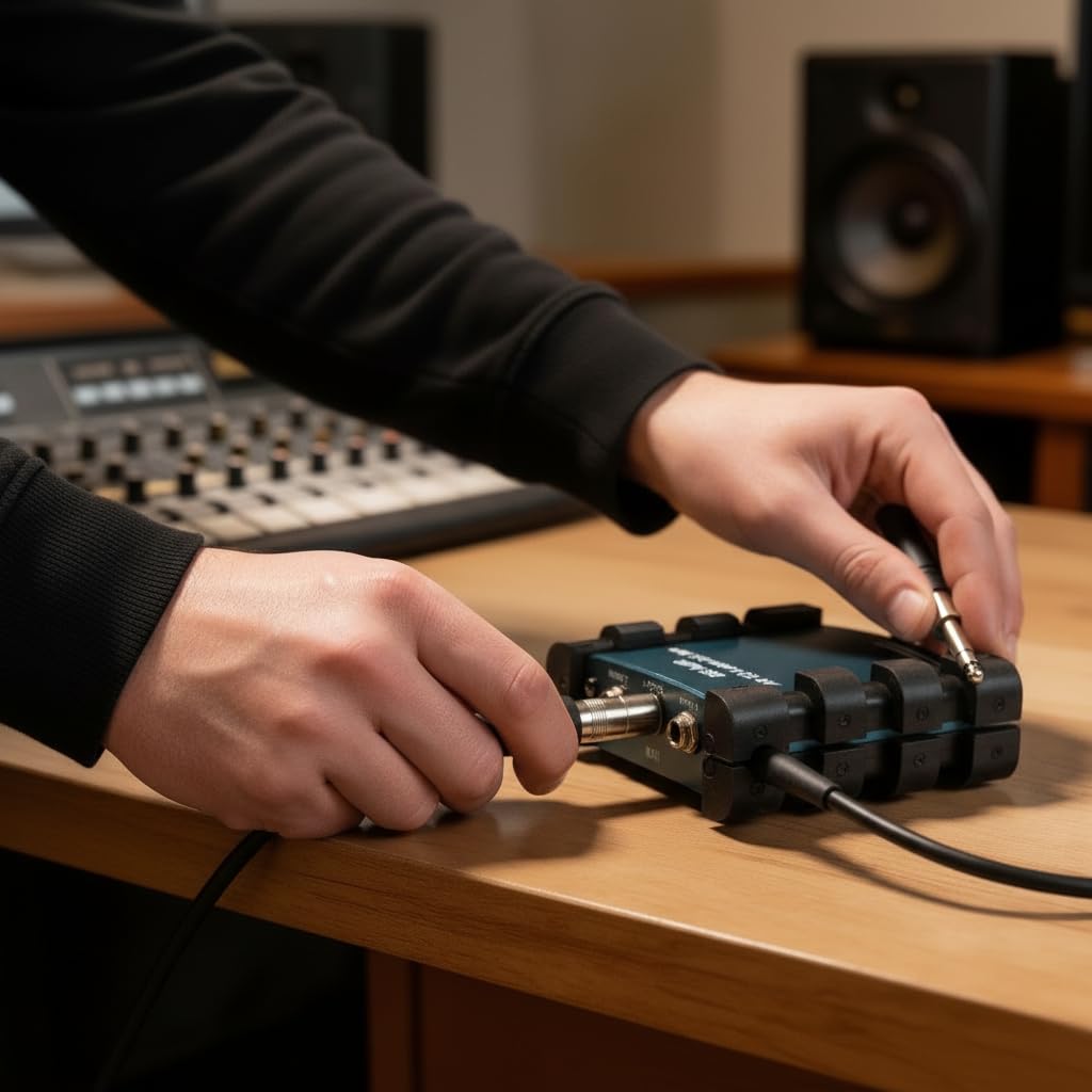 Boîtier professionnel Active DI, convertisseur d'impédance en alliage d'aluminium pour enregistrement en direct et studio, interface audio bleue avec compatibilité